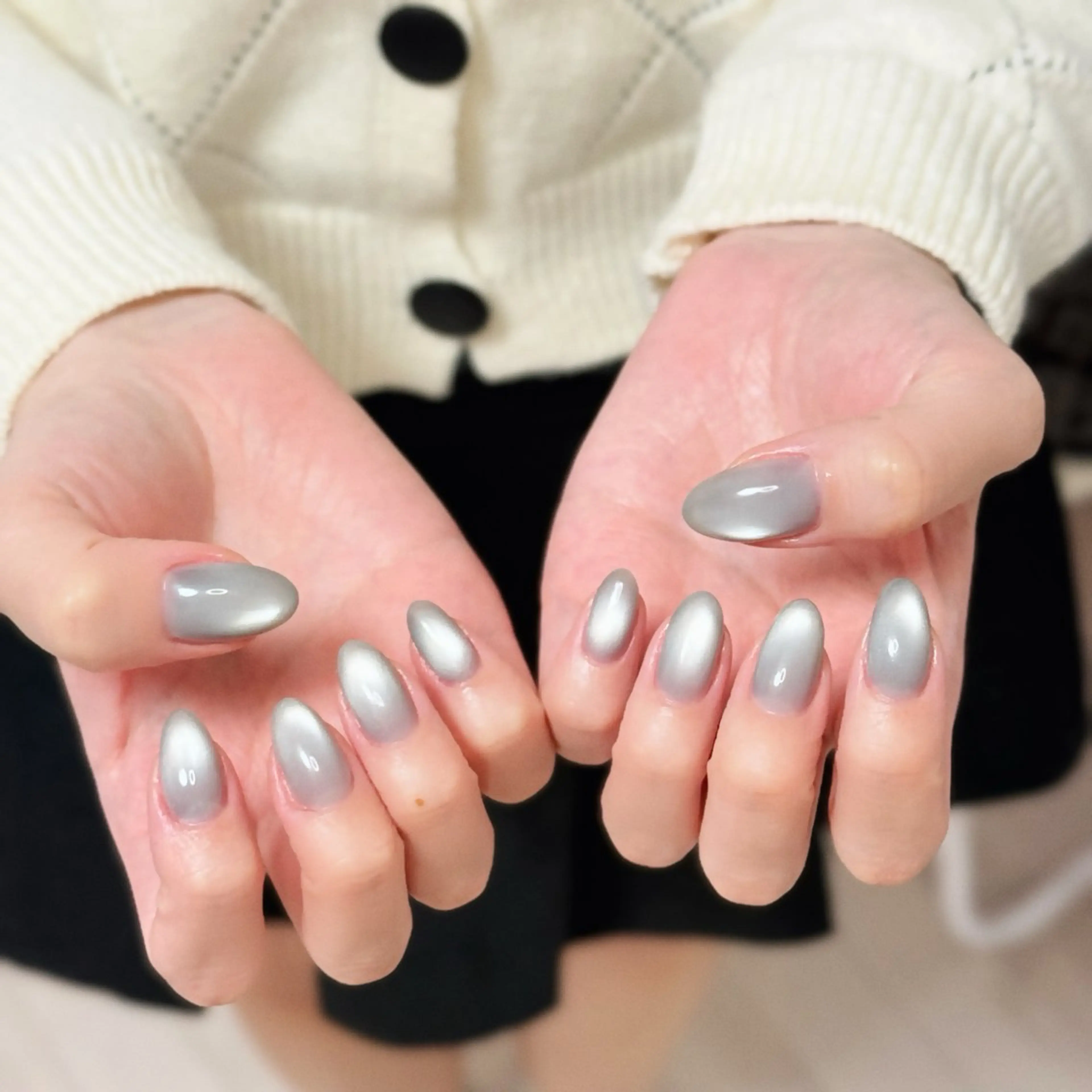 ネイル アートネイル オーロラネイル チークネイル フレンチネイル ガラスフレンチ ハンドネイル 🎀🎀YooLi Nail Salonのネイルデザイン