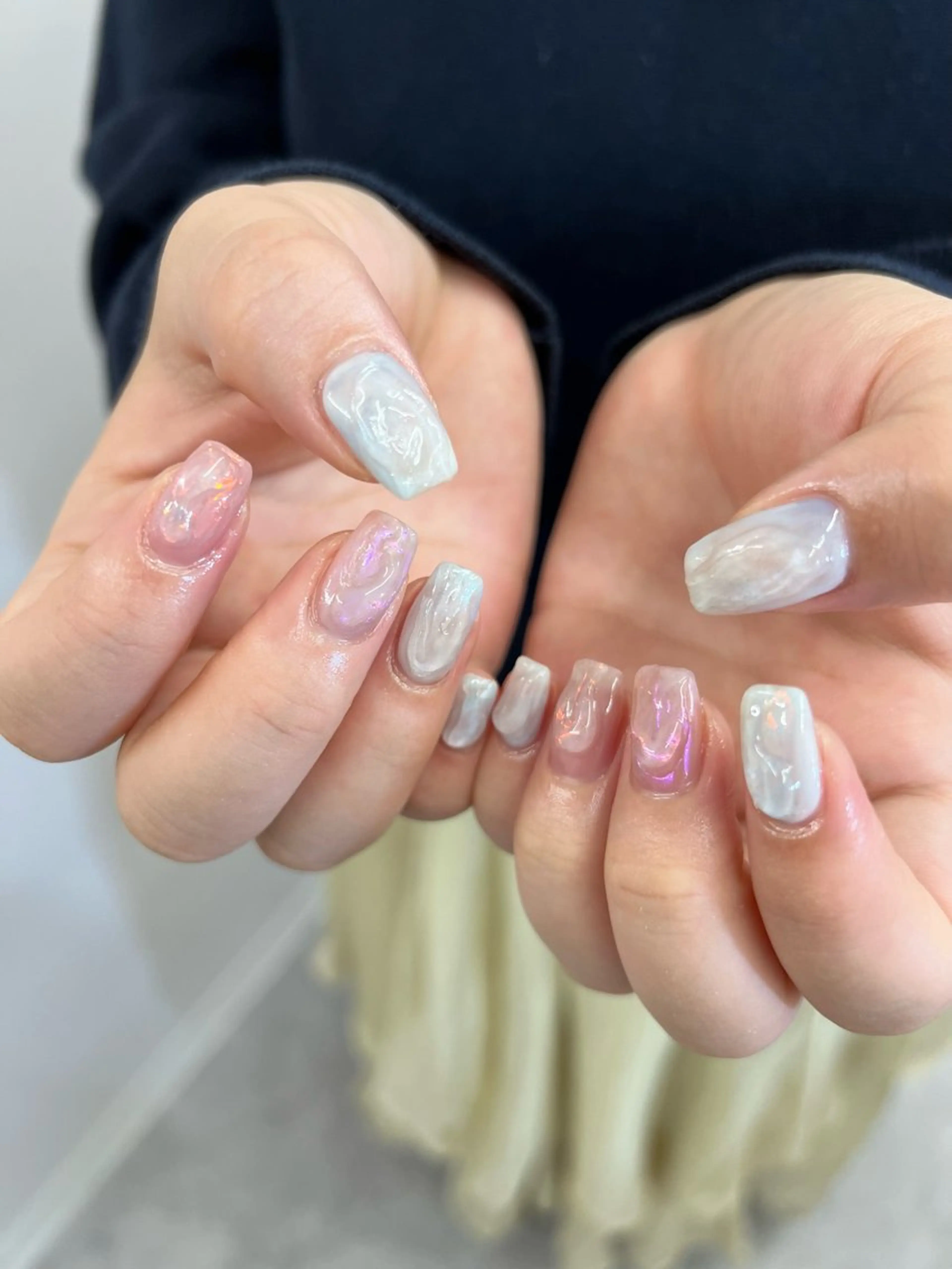 ネイル オーロラネイル ジェルネイル マグネットネイル ニュアンスネイル パラジェル ハンドネイル ハンドケア Bana_ Nailのネイルデザイン