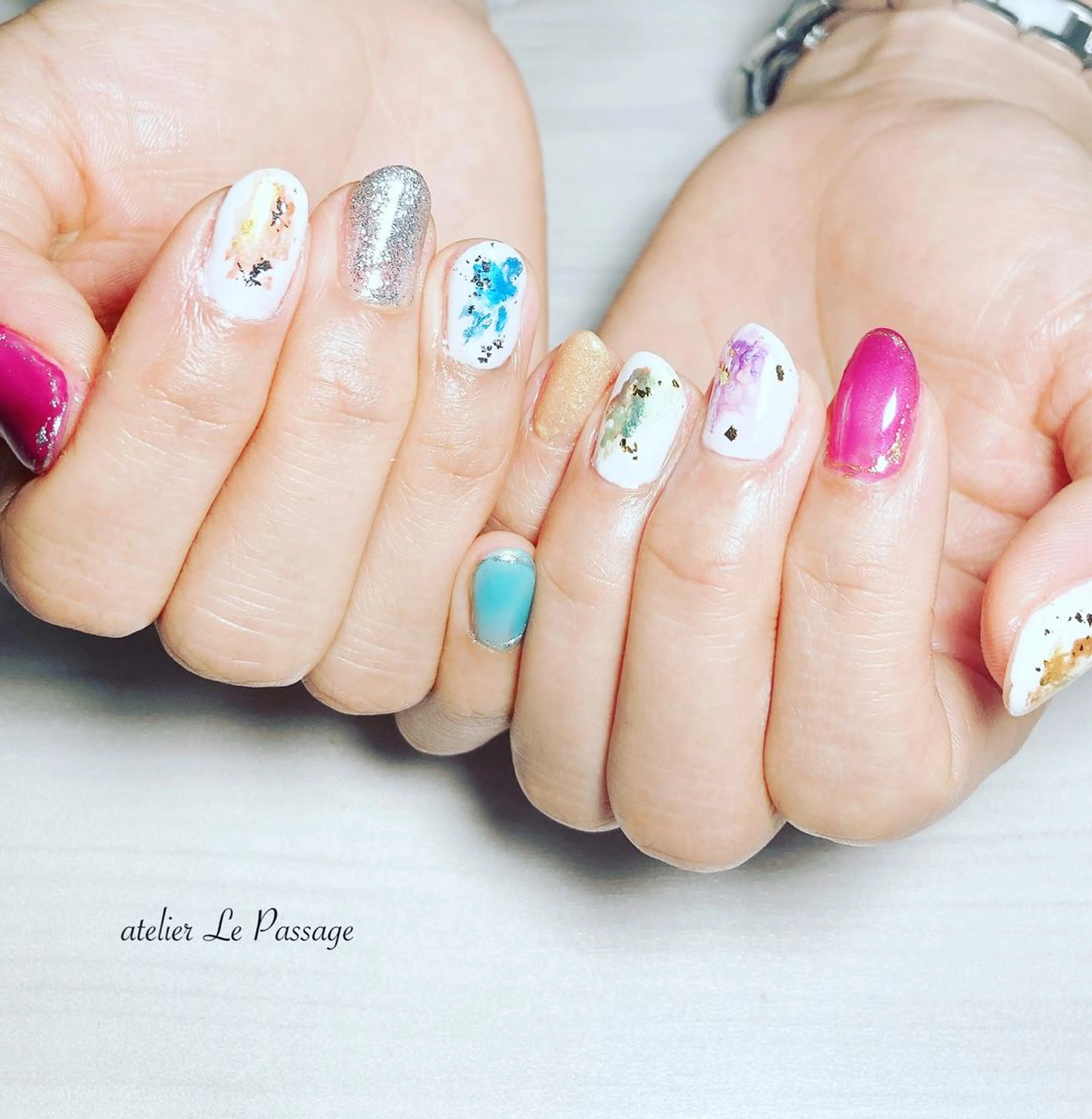 ネイル ジェルネイル ニュアンスネイル パラジェル 春ネイル 冬ネイル Atelier Le Passage所属・h nakatsukaのネイルデザイン