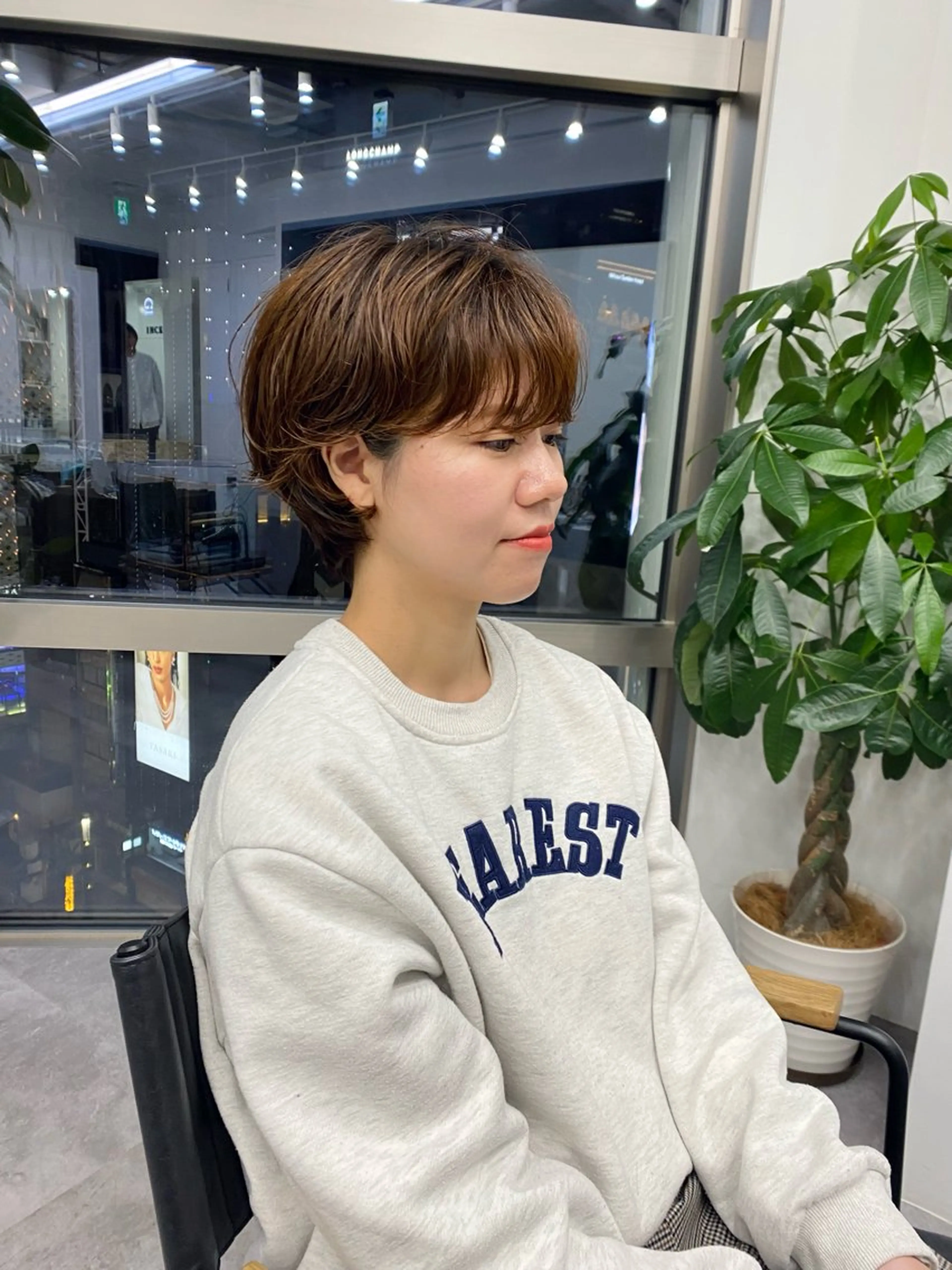 ショート カラー パーマ ヘアアレンジ マエダ アズミ🌱のヘアスタイル