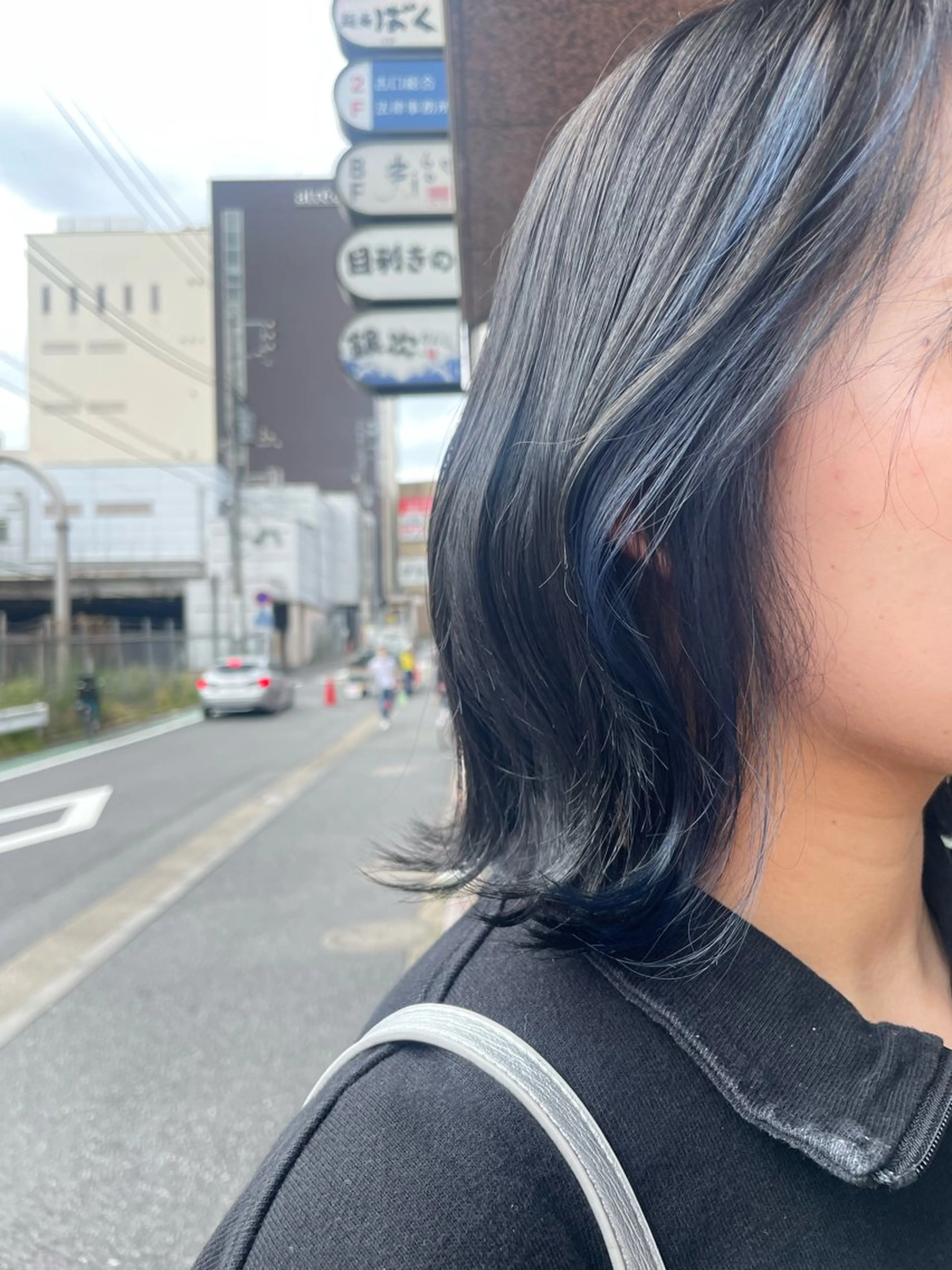 ショート カラー 黒髪 ブルーカラー ブルーブラック 髪質改善/Bloss om🌷高橋沙衣のヘアスタイル