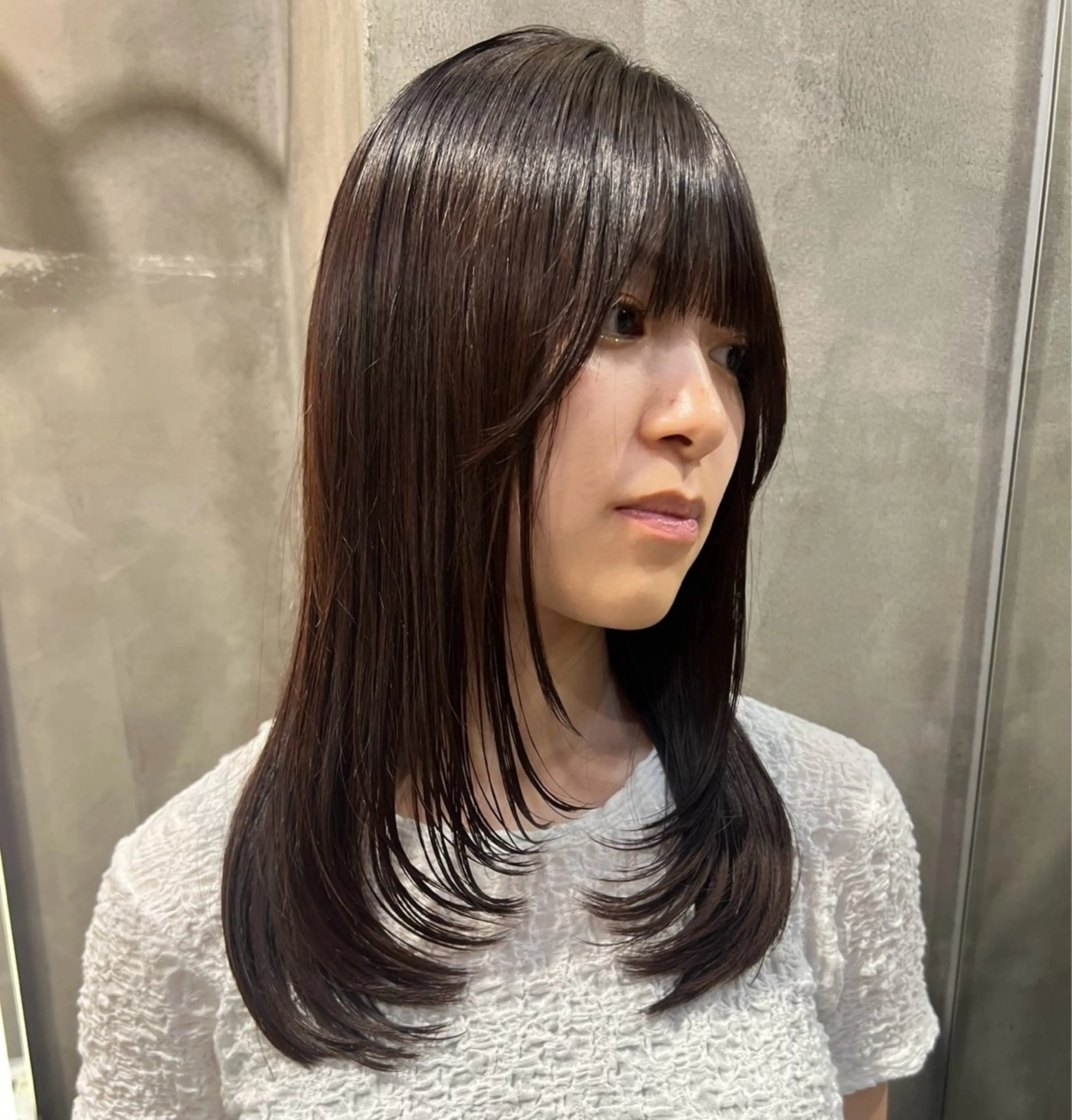 セミロング レイヤーカット カット レイヤー／デザイン カット／ヒナノのヘアスタイル