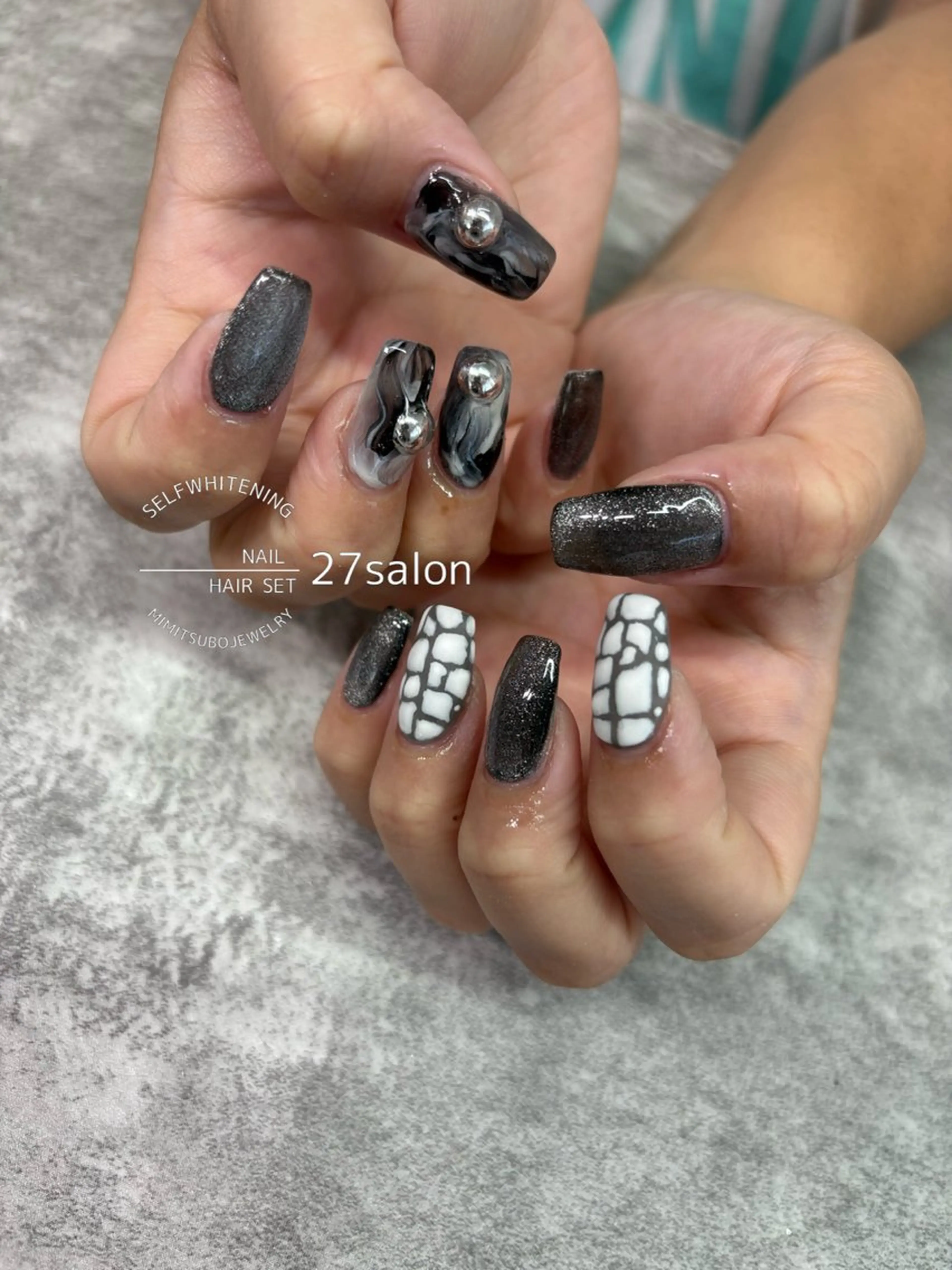 ネイル マグネットネイル ハンドネイル 27salon yuinaのネイルデザイン