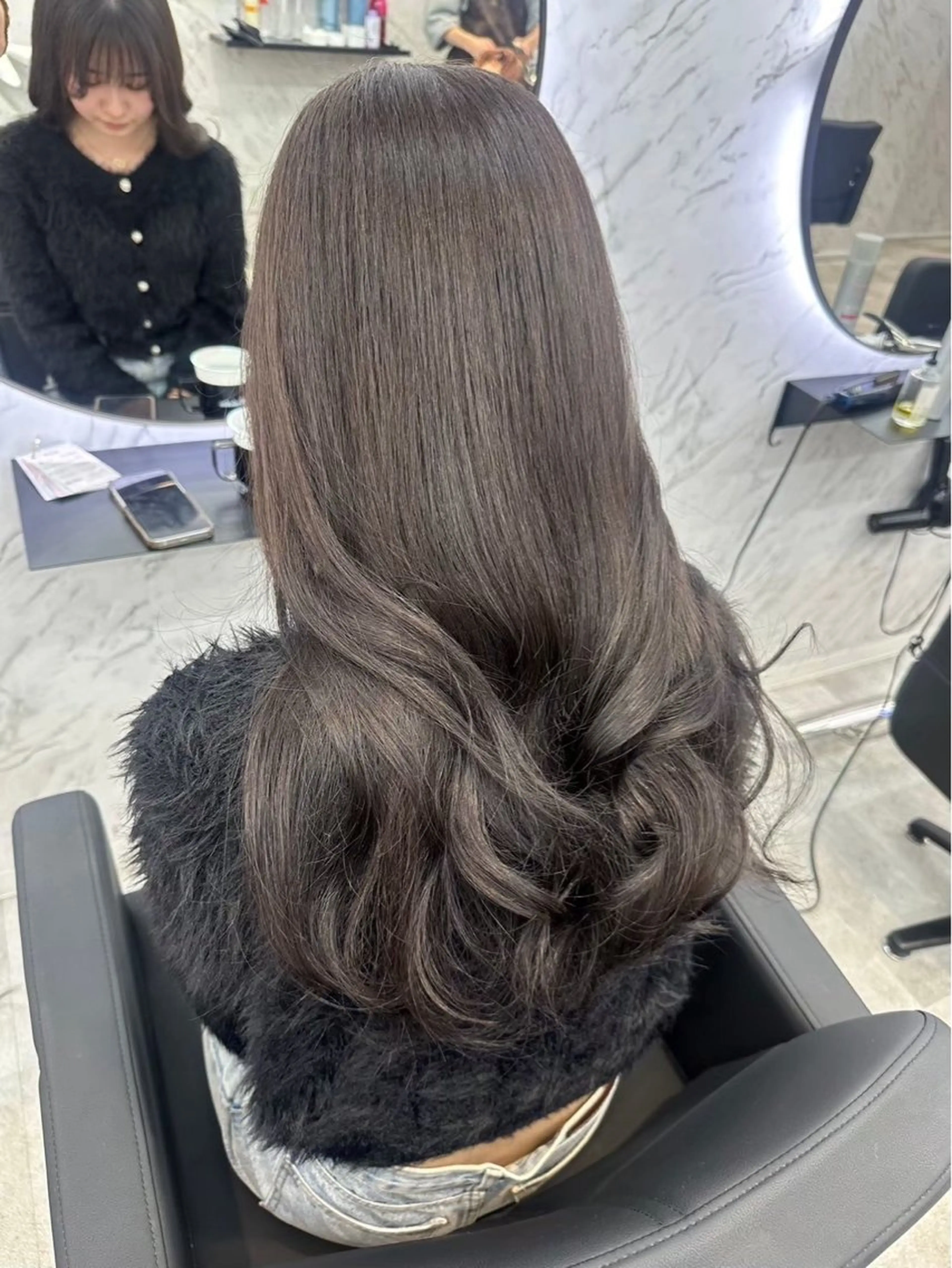 ロング カラー ベージュカラー オリーブベージュ ヘアカラー hair salon dot. mooda 韓国風サロン 町田店所属・韓国風ヘア🎀🩶 /♡𝓝𝓸𝓪♡のヘアスタイル