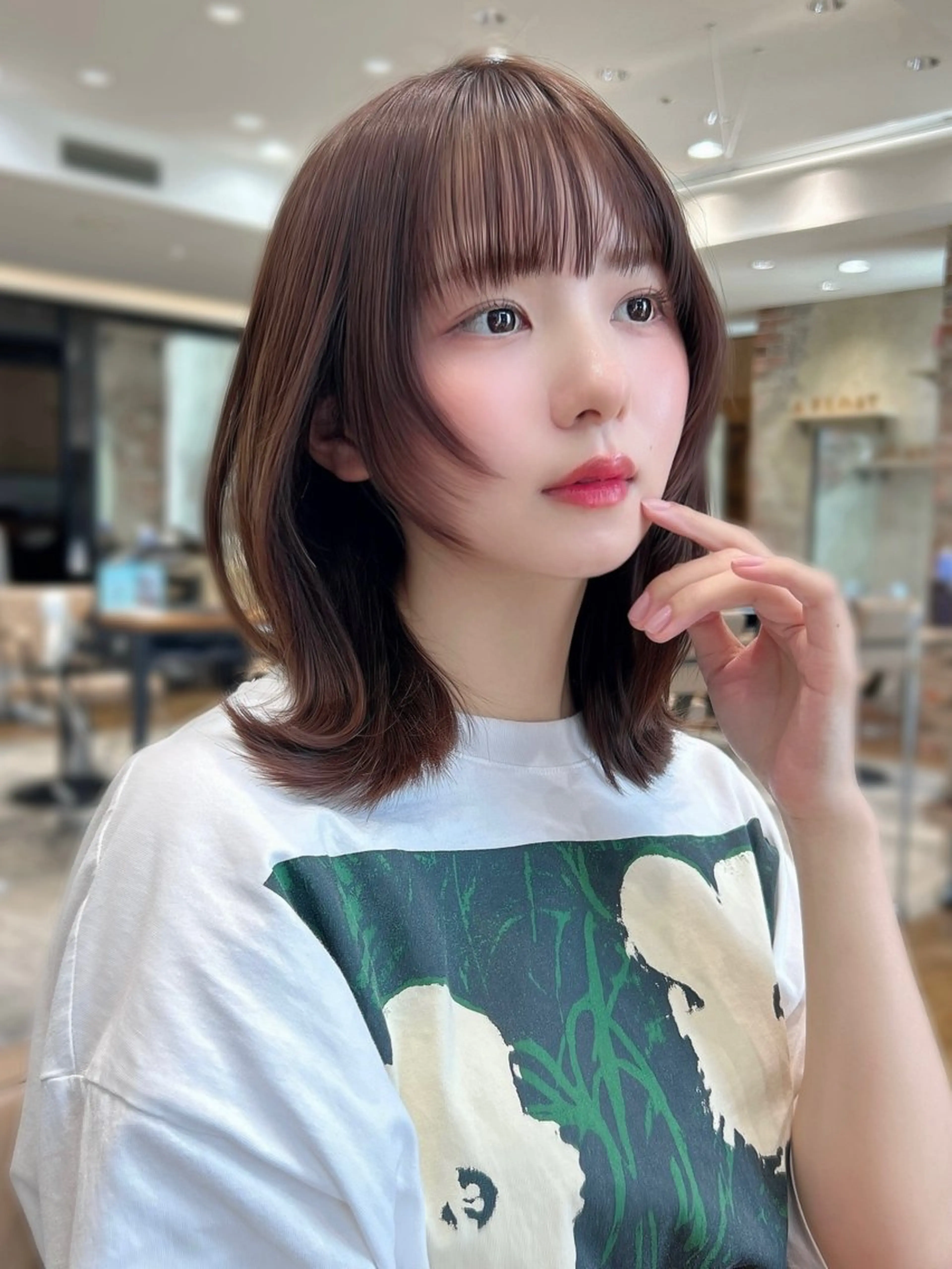 ミディアム カラー パーマ カット ヘアカラー トリートメント 新宿✨レイヤーカット 韓国ヘア/坂本亜裟海のヘアスタイル