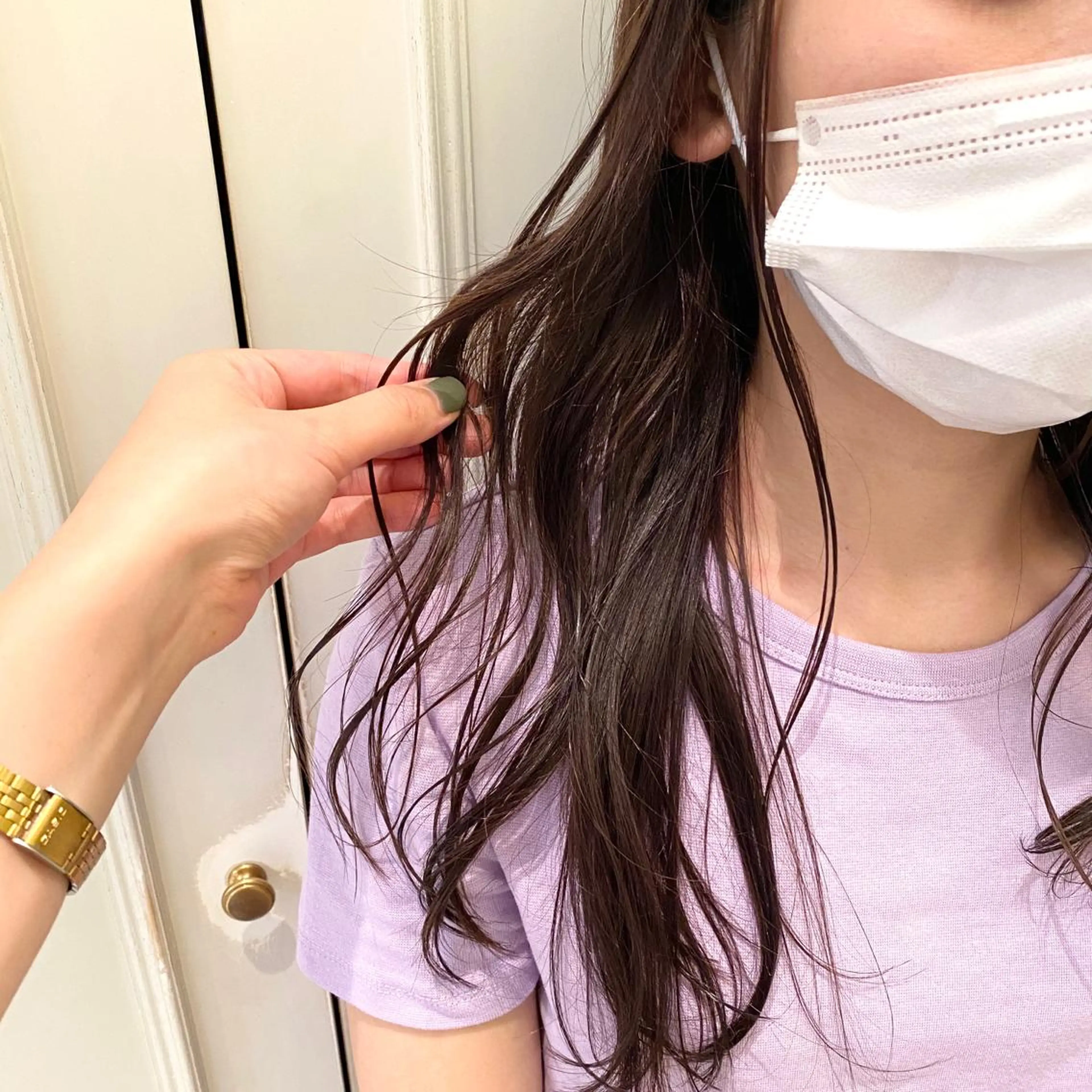セミロング カラー カット パーマ トリートメント 大久保 愛のヘアスタイル