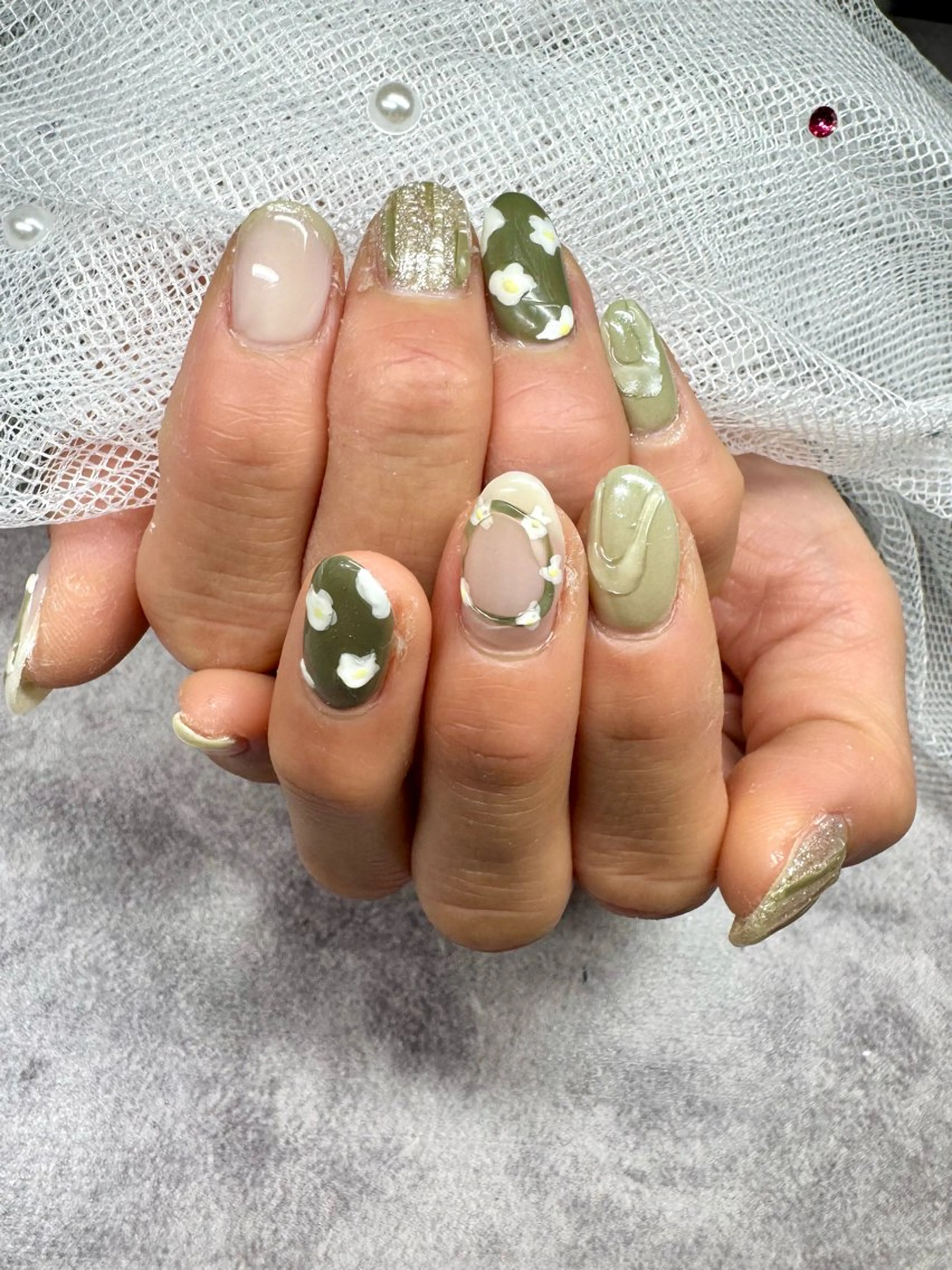 ネイル グリーン SalonPartage所属・Ruby りさのネイルデザイン