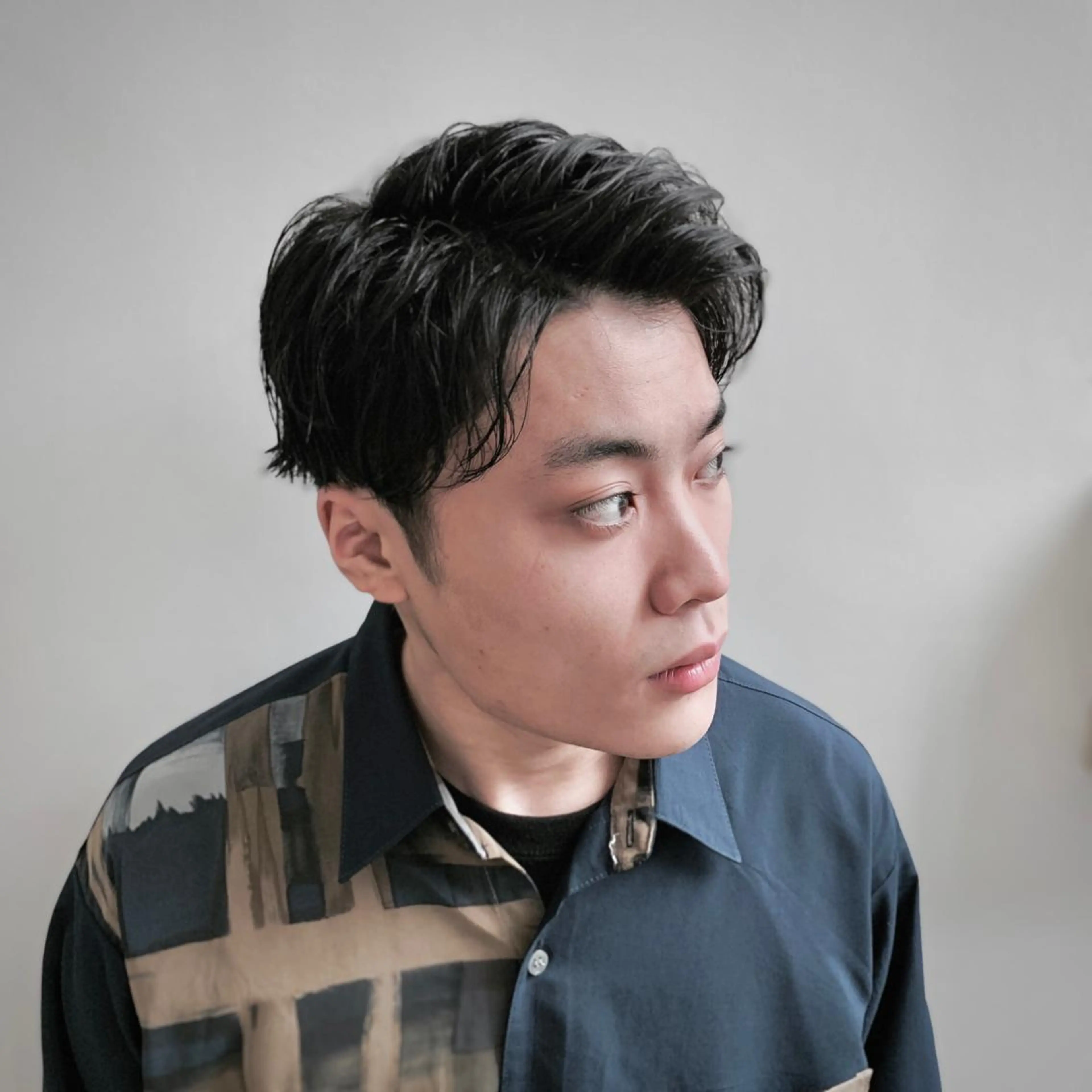 ミディアム パーマ メンズ HIROGINZA ヒロ銀座 青山所属・マツオ リュウホウ🐉のヘアスタイル