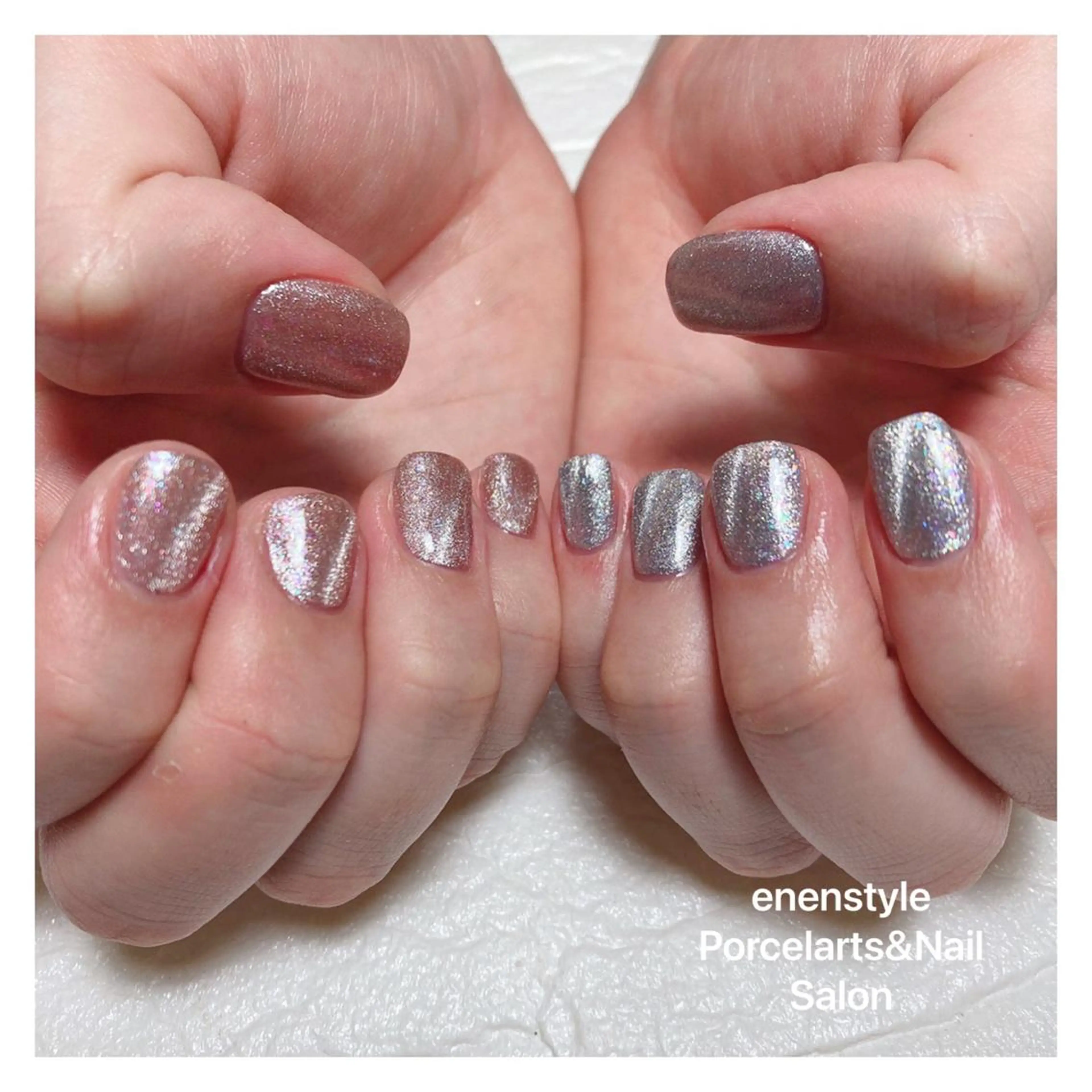 ショート ネイル ハンドネイル 👑enen style👑のネイルデザイン