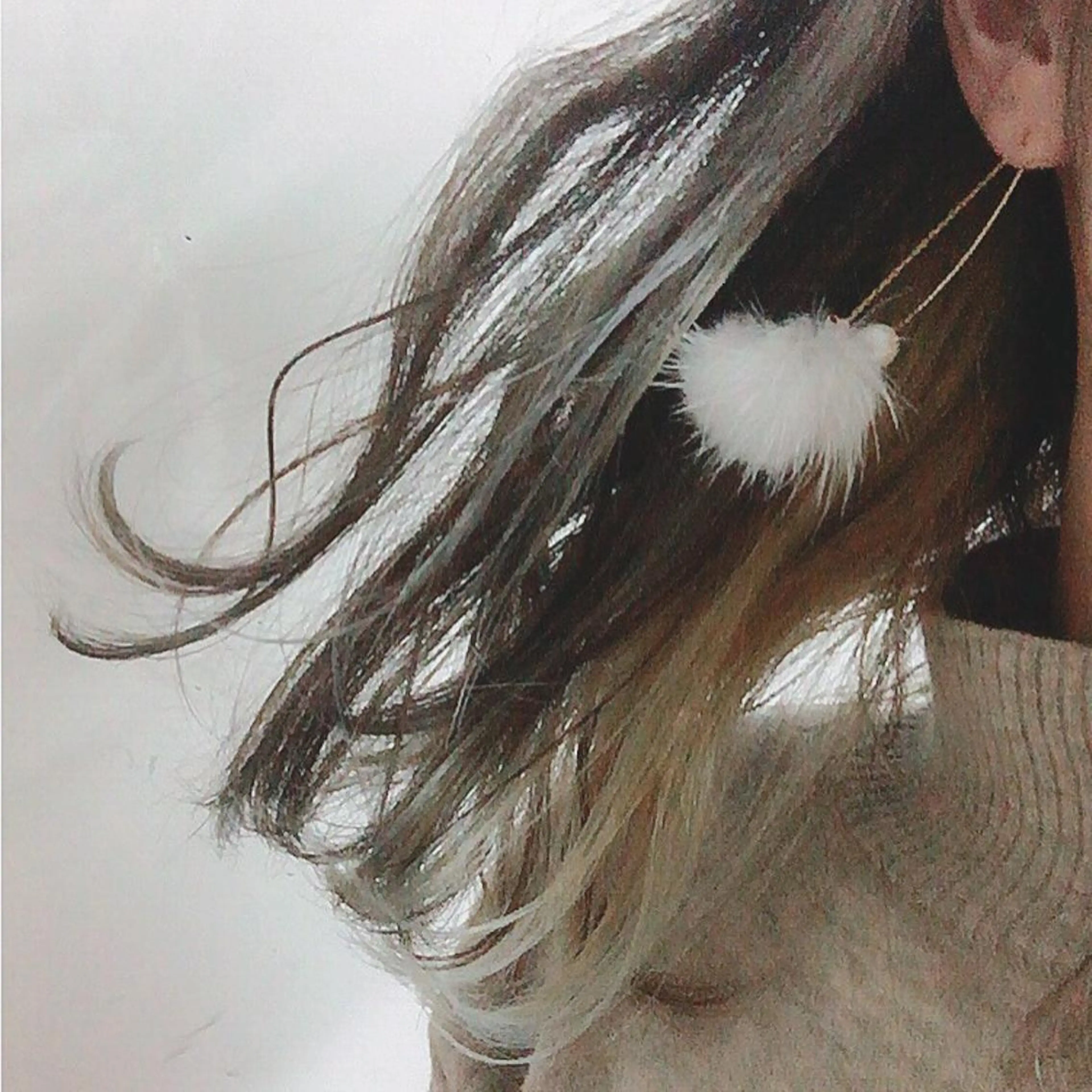 セミロング カラー アッシュ アッシュグレー ハイライトカラー ハイライト RUMéL 🌙YUIのマツエク・マツパデザイン