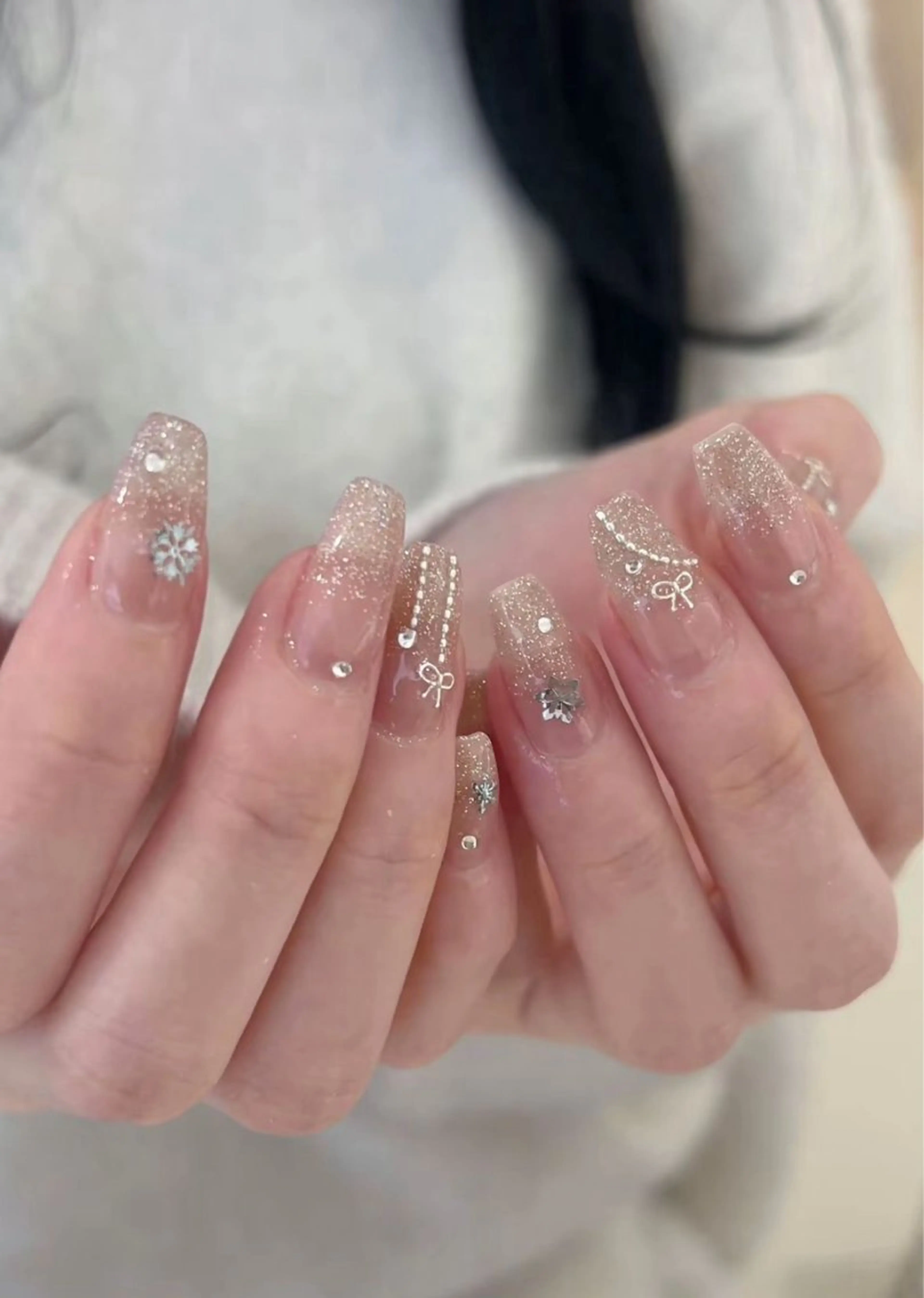 ネイル フレンチネイル ハート 韓国ネイル レース オフィスネイル ボニー Coco nailのネイルデザイン