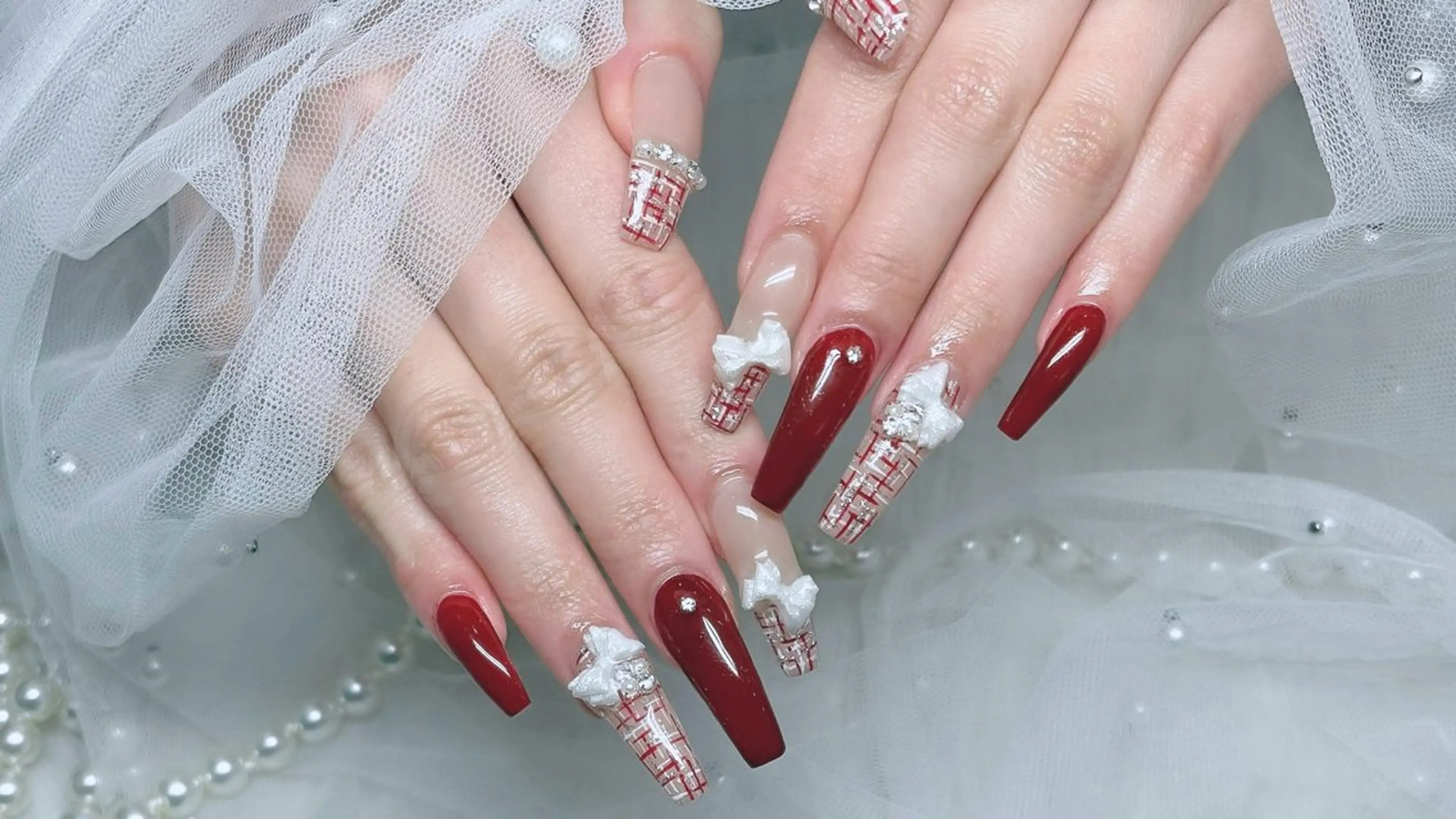 ネイル ハンドネイル WAKANA 𖤐 ̖́-のネイルデザイン