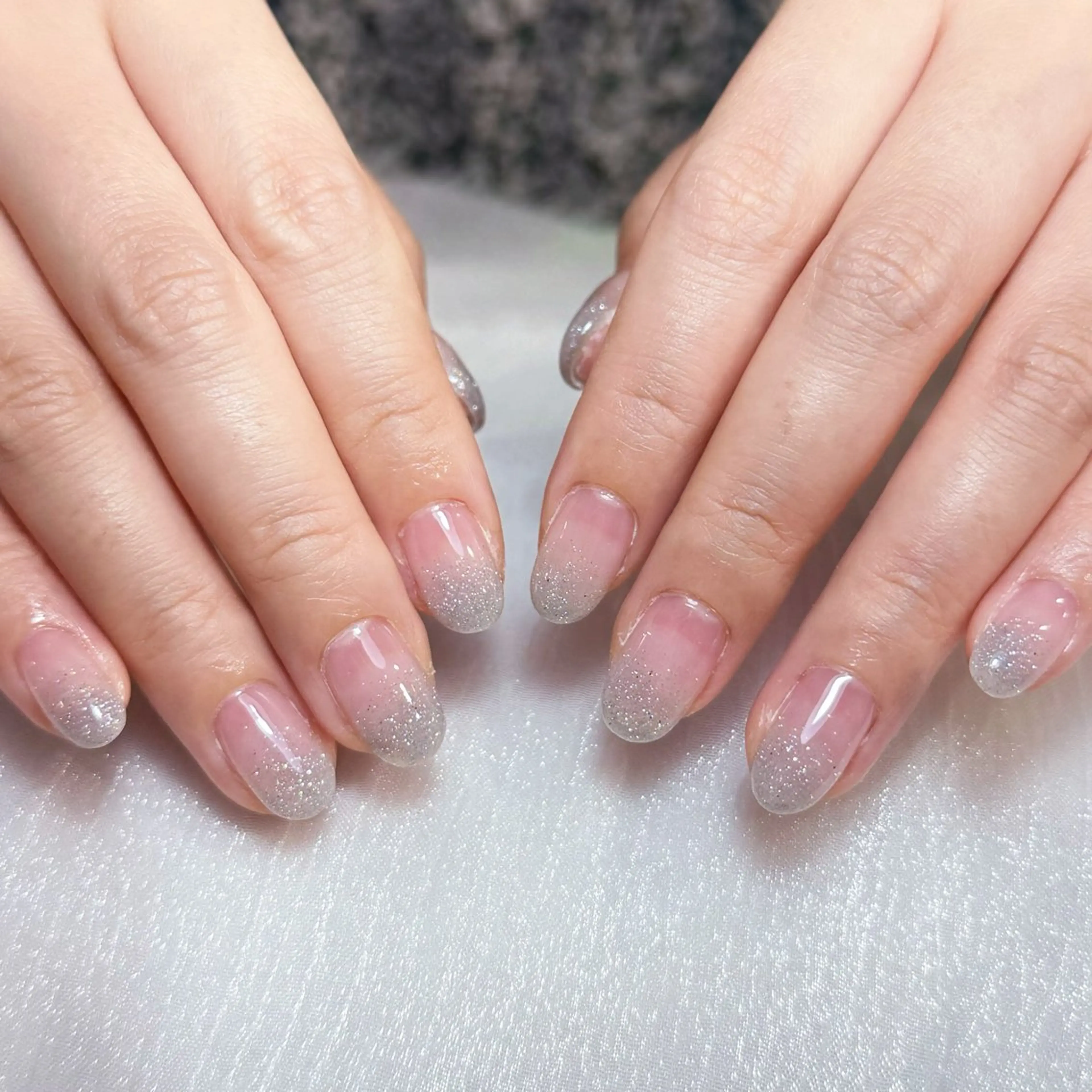 ネイル オーロラネイル チークネイル クリアネイル ジェルネイル キラキラネイル DEMAIN- 🌸のネイルデザイン