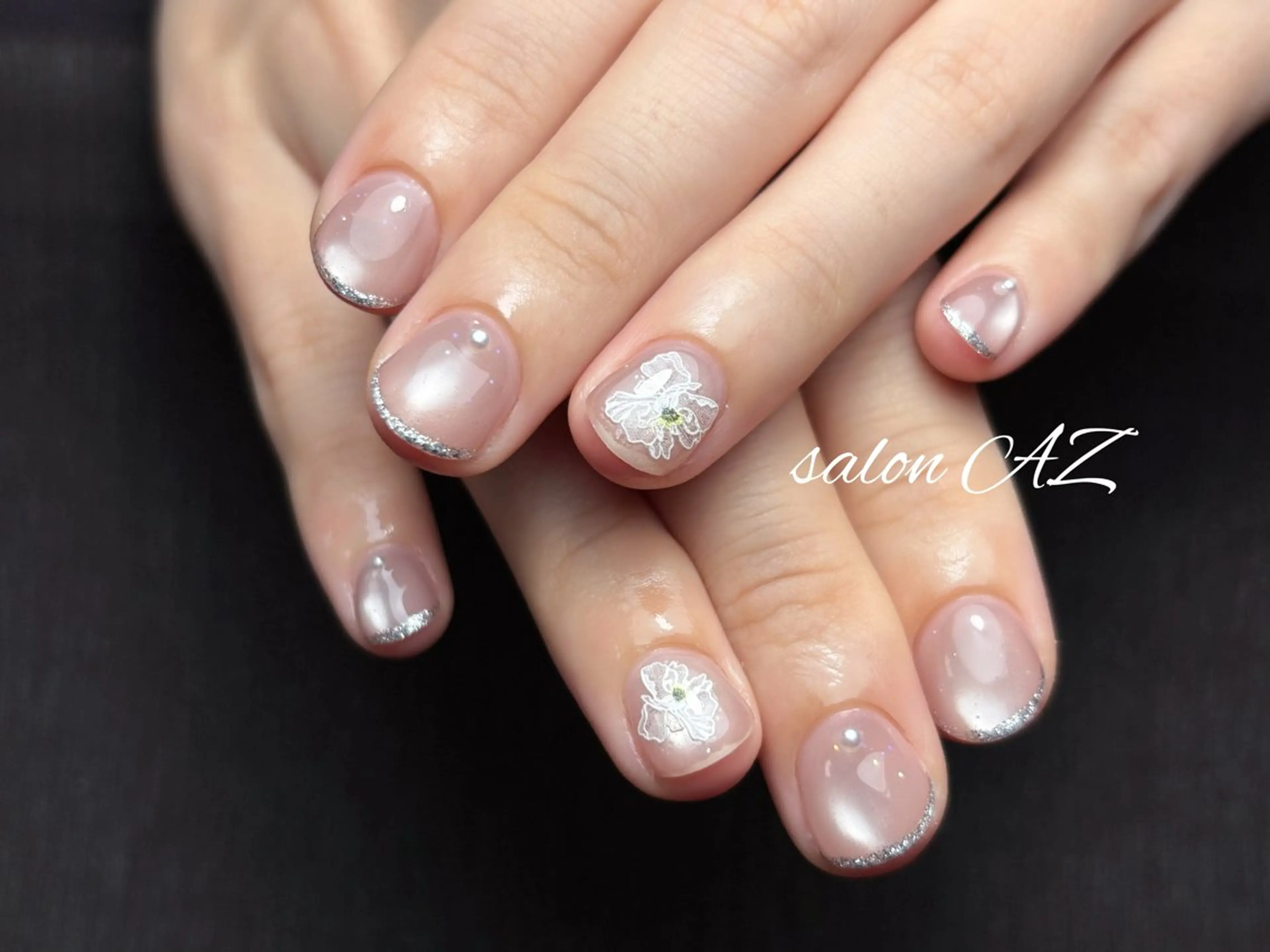 ネイル アートネイル 長さ出し フットネイル フレンチネイル ジェルネイル ハンドネイル salonAZ トップネイリストのネイルデザイン