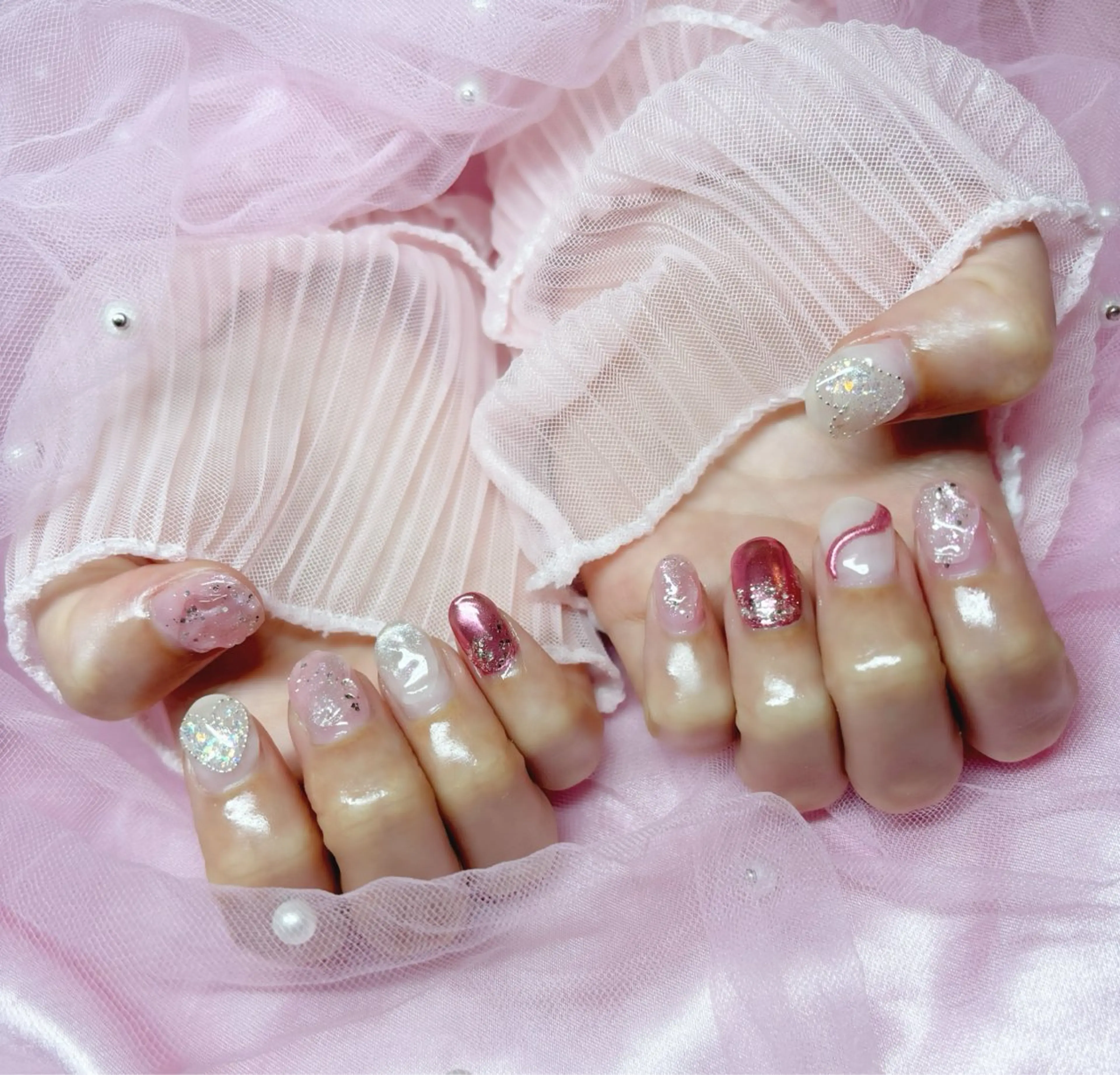ネイル ピンク ハンドネイル Nail Salon macherieのネイルデザイン