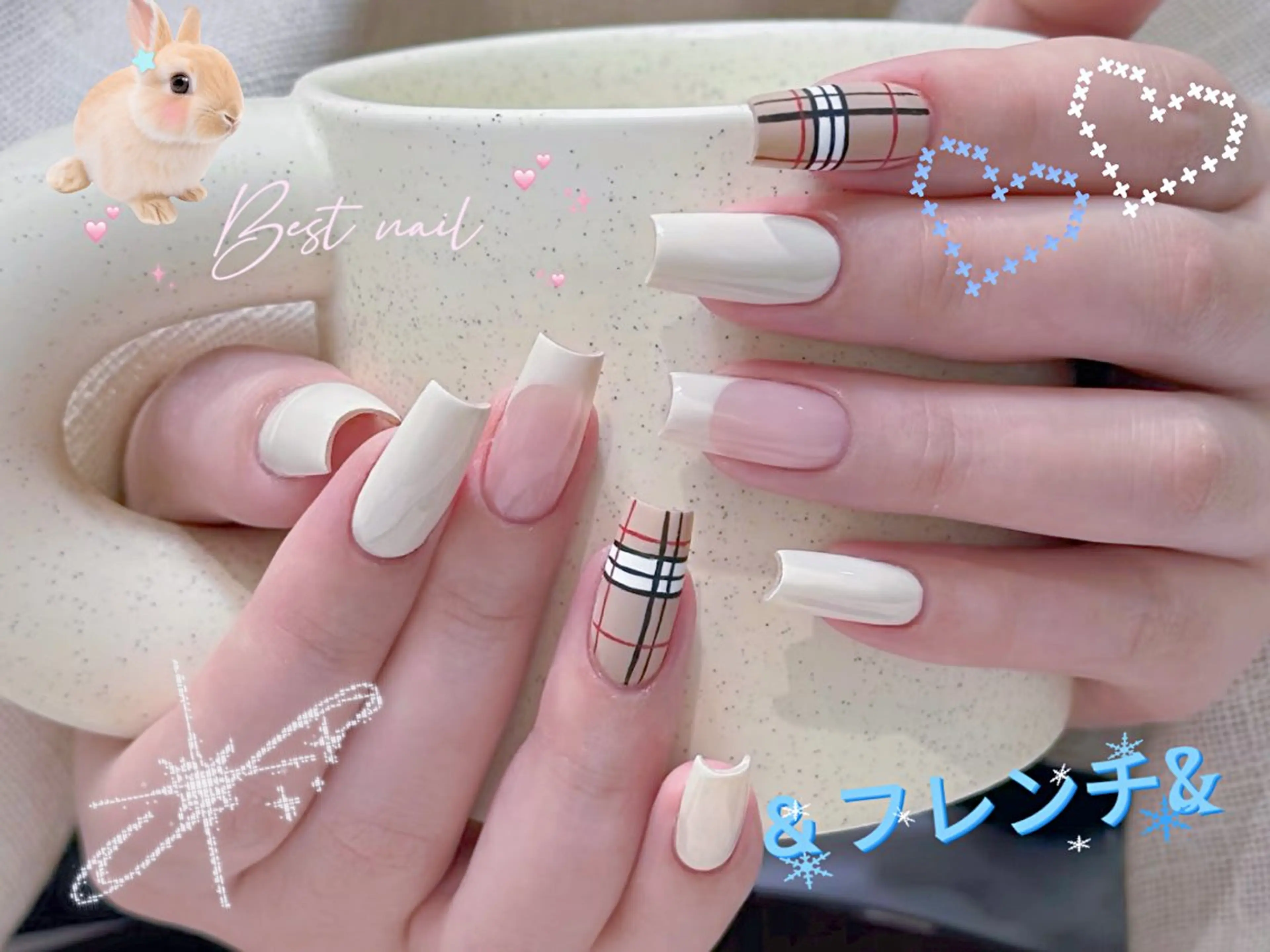 ネイル オーロラネイル クリアネイル 長さ出し ジェルネイル 韓国ネイル ハンドネイル best nailのネイルデザイン