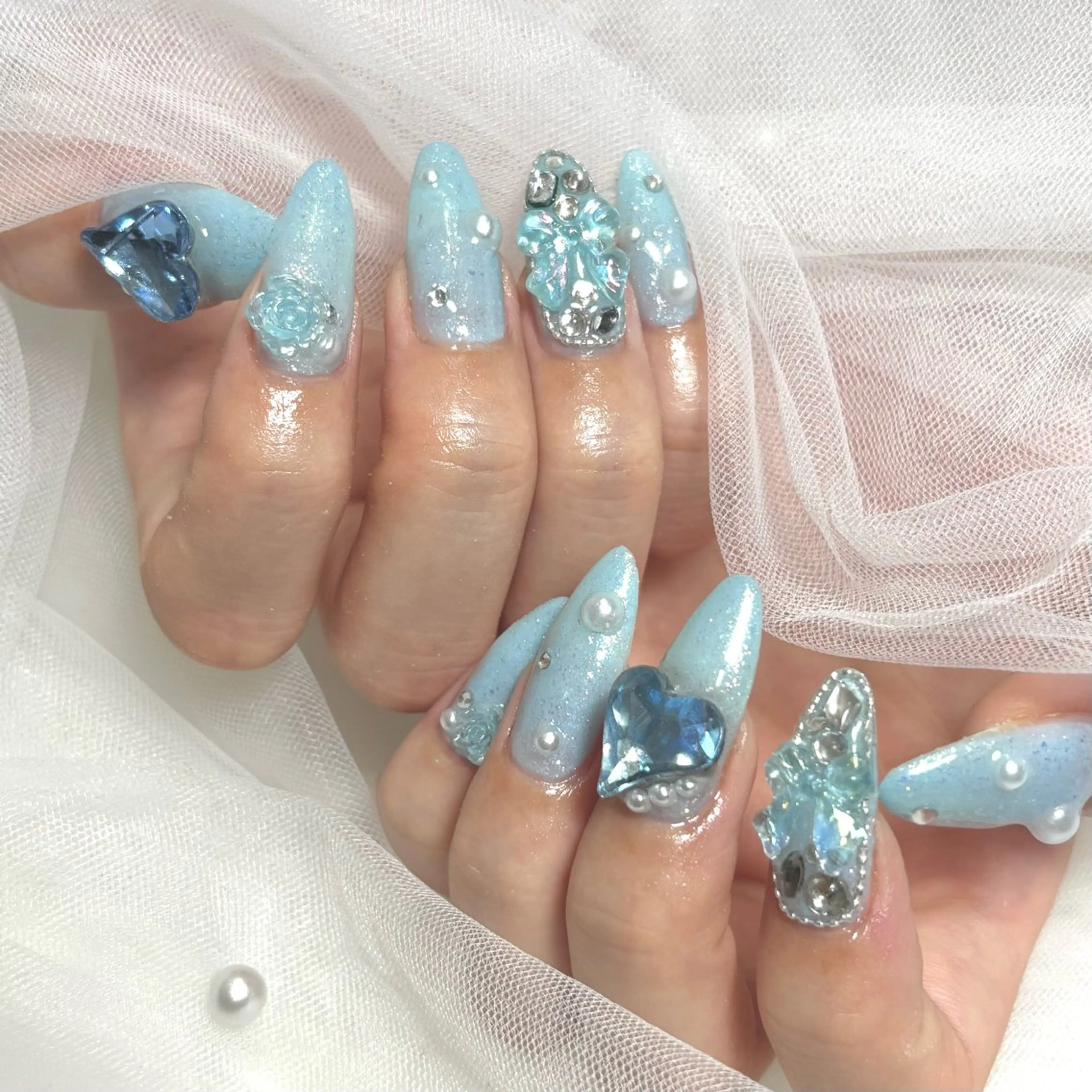 ネイル ブルー &U sakiのネイルデザイン