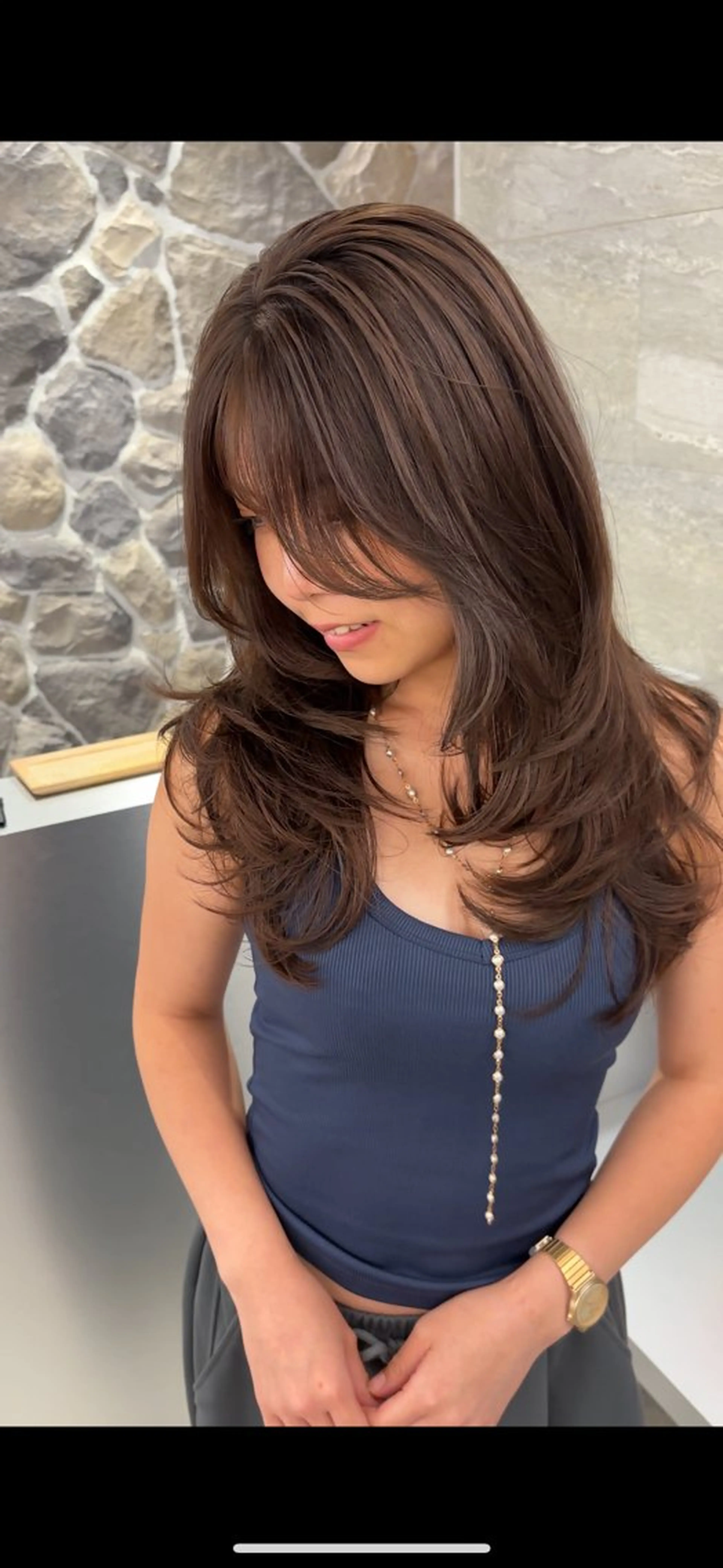 ロング カラー レイヤーカット カット ヘアカラー 🌺KANA🇺🇸 海外トレンドヘアのヘアスタイル