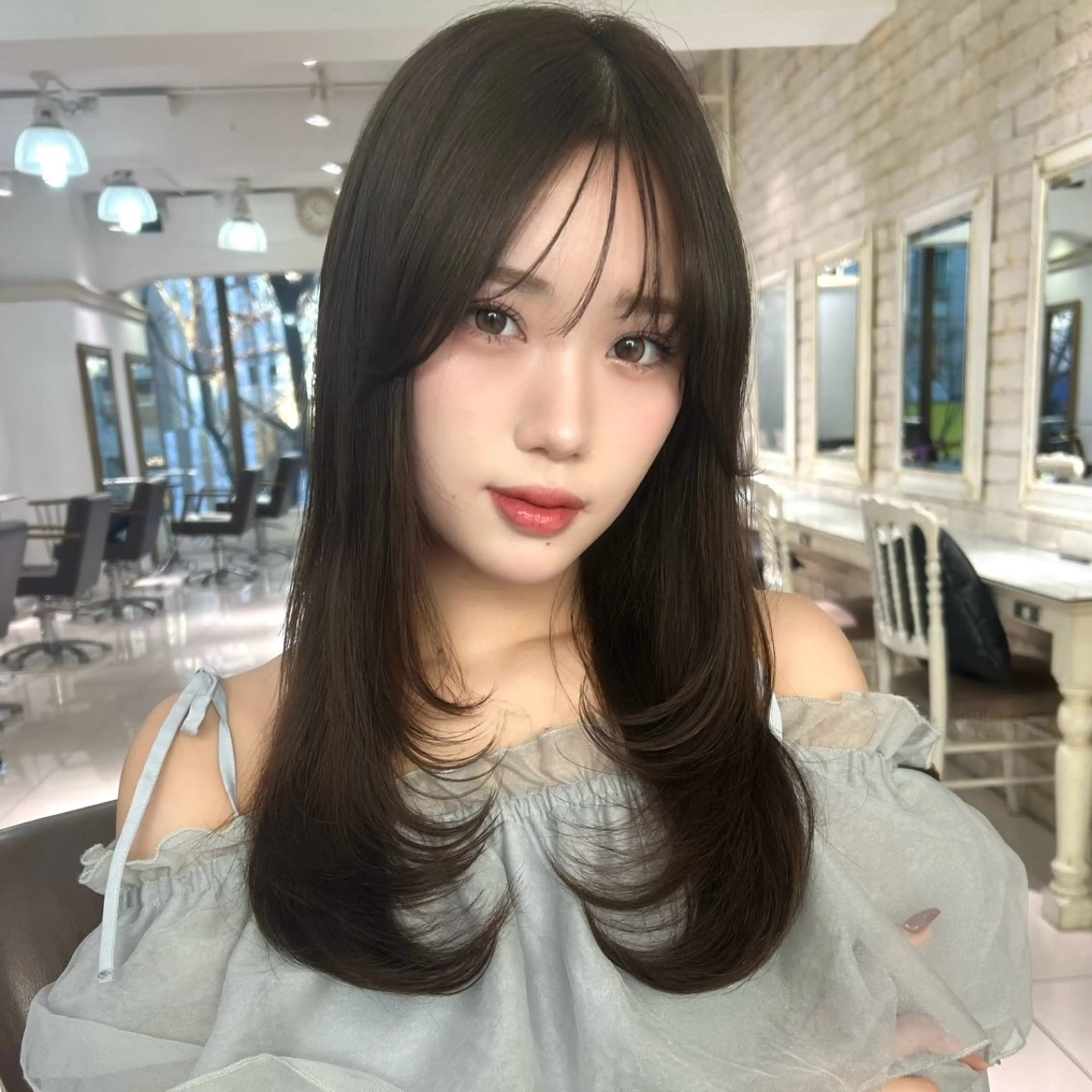 ロング カラー ヘアカラー 韓国hair＆eye 🩶 Ruriのマツエク・マツパデザイン
