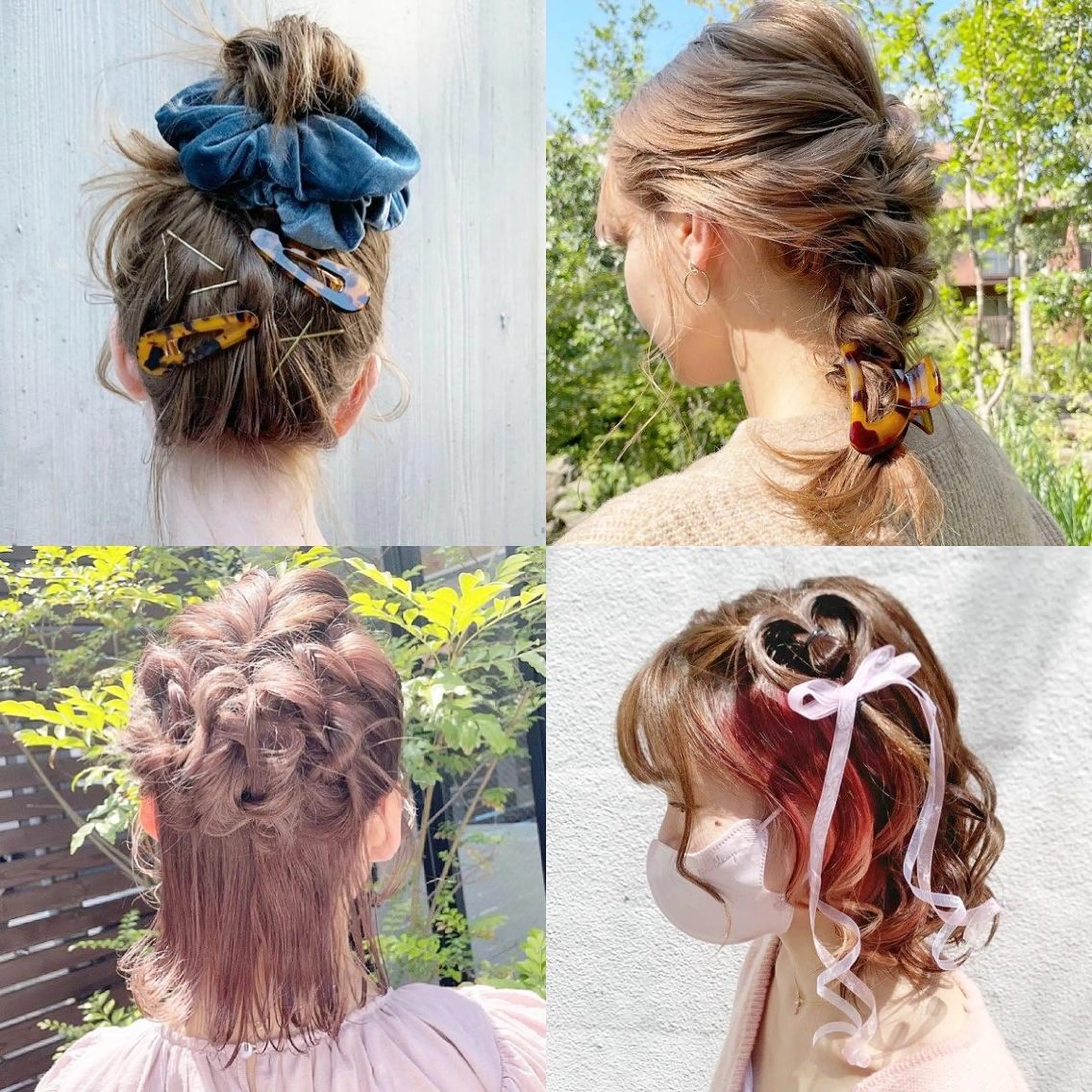 セミロング カラー ヘアアレンジ ハーフアップ 結婚式・ブライダル ブリーチ ケアブリーチ ハイトーンカラー ヘアセット ピンクカラー🩷 ヘアセットＮＯ.1のヘアスタイル