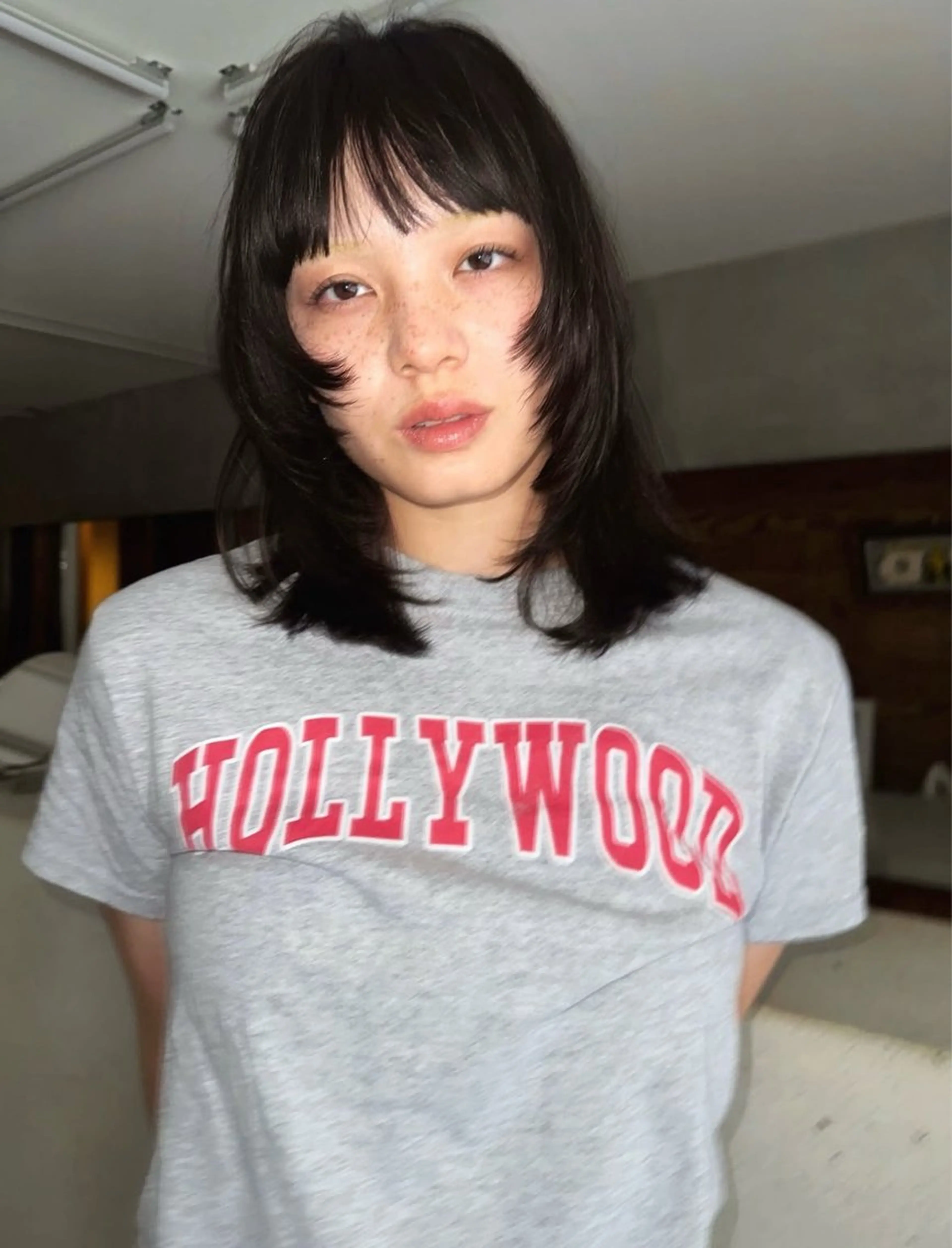 ミディアム 顔まわりレイヤー レイヤーカット ウルフカット カット 榛地 渉馬のヘアスタイル