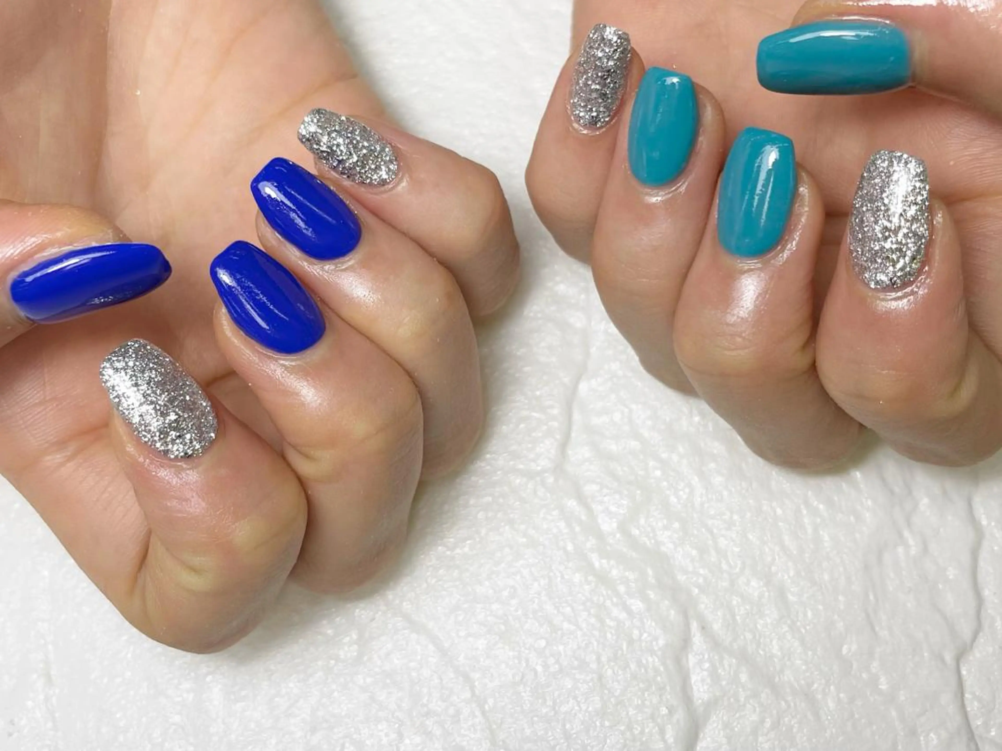 ネイル ブルー 持ち込み ワンカラーネイル Nail Blue512所属・Nailist MINORIのネイルデザイン