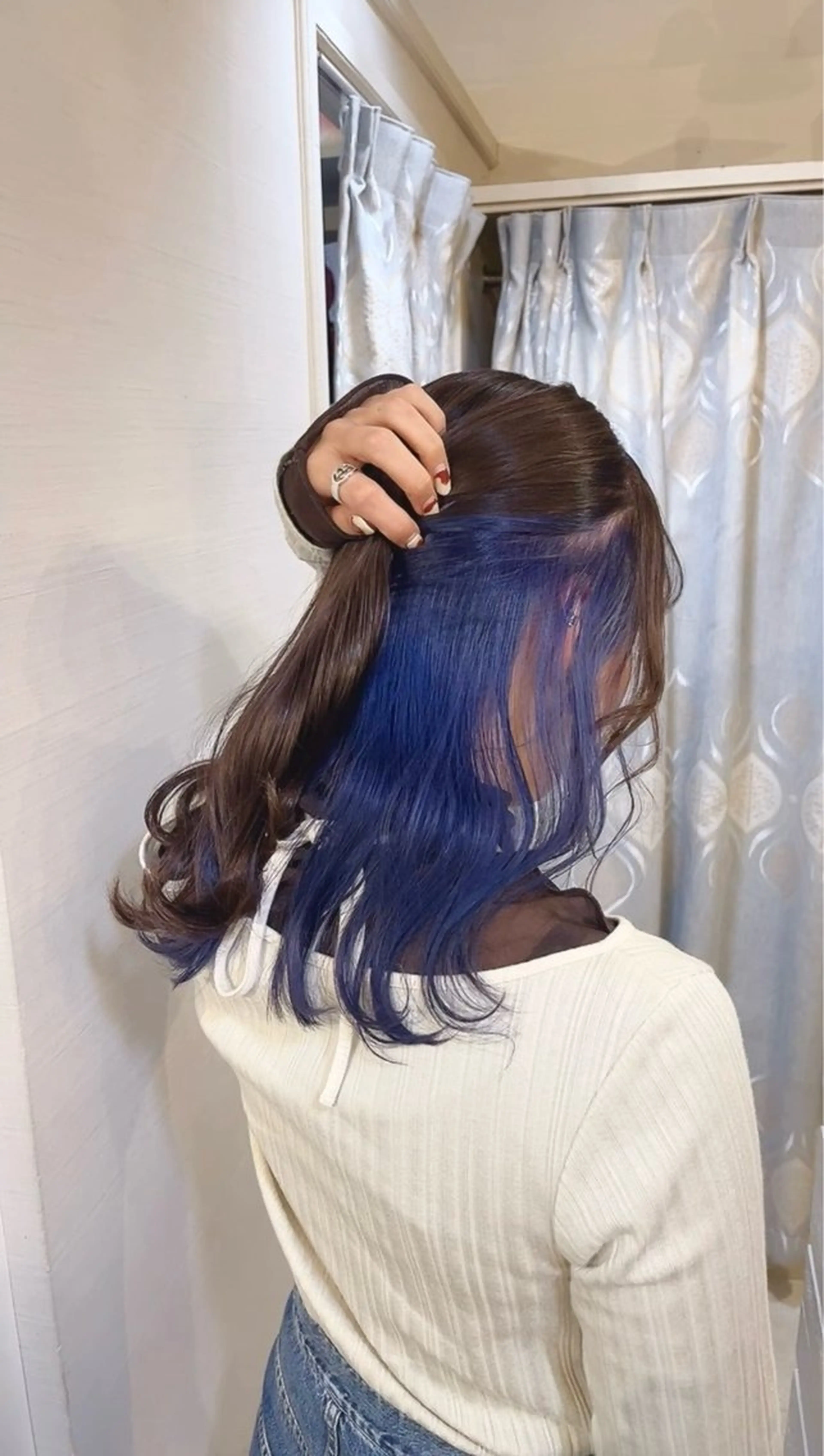ミディアム カラー ブリーチ ブルーカラー ヘアカラー カラー特化美容師 なかもと たつひろのヘアスタイル