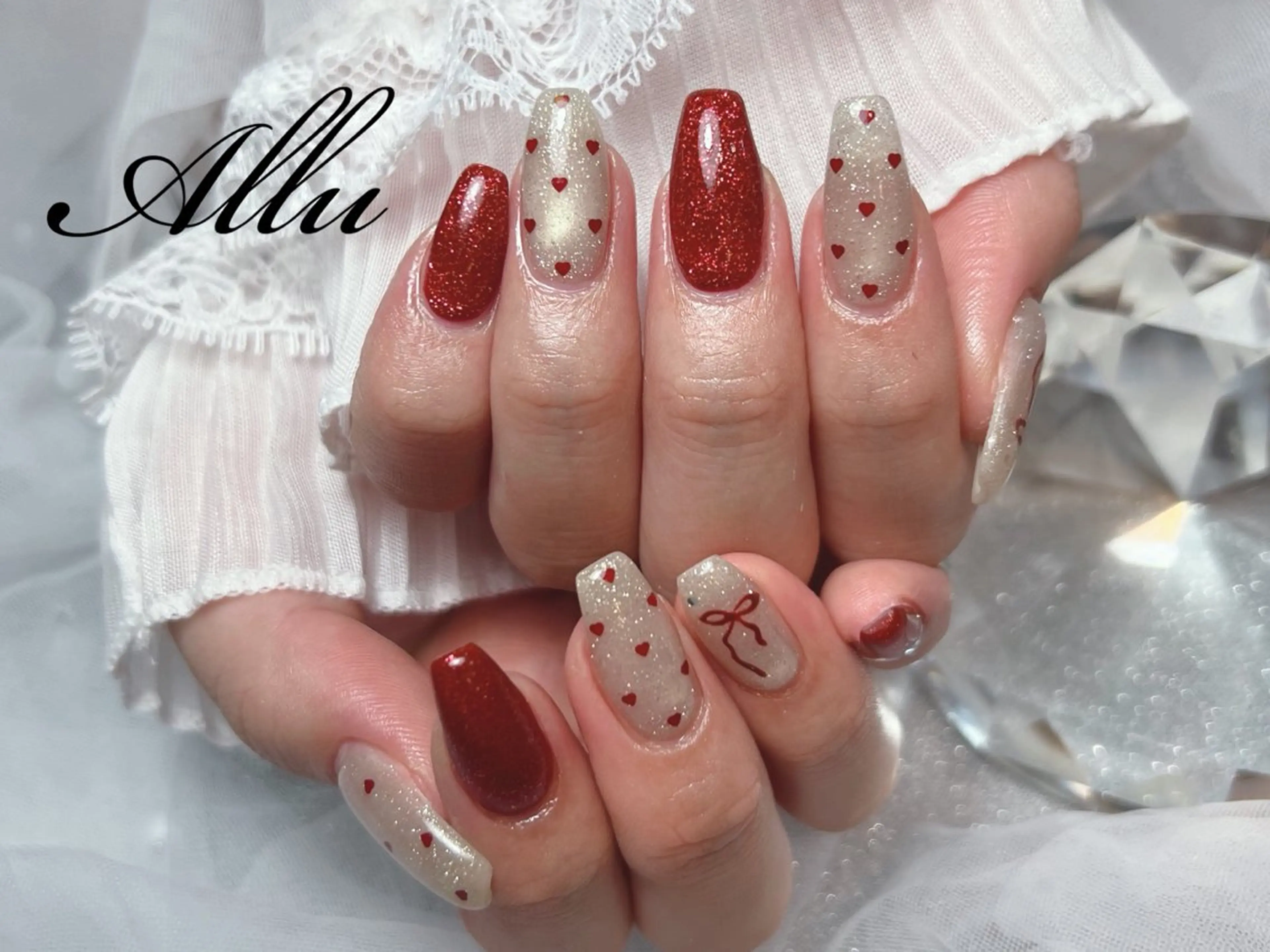 ネイル ハート ハンドネイル 🫧nail ERI🫧のネイルデザイン