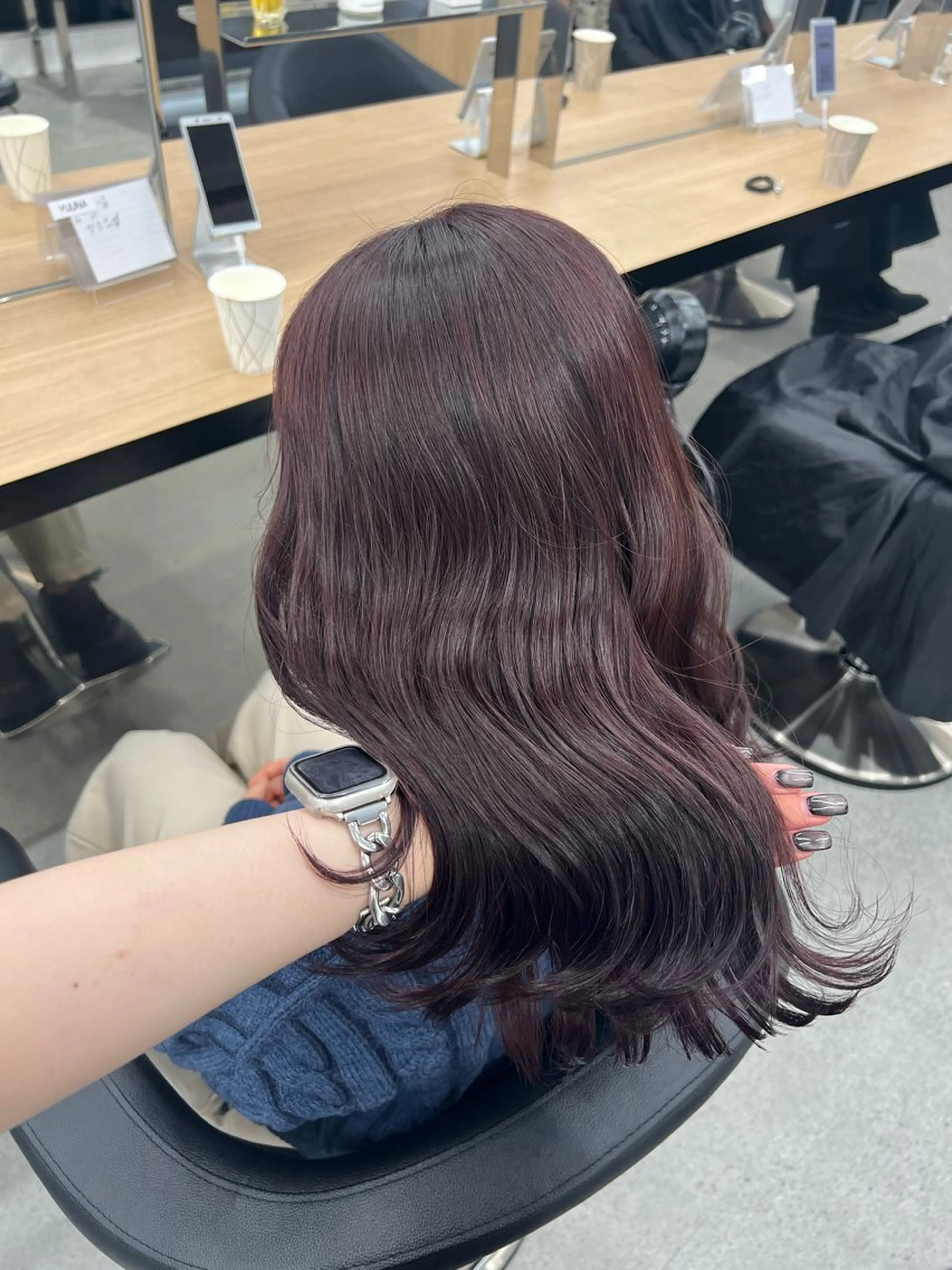 ロング カラー カット ヘアカラー トリートメント 暗髪🩶ラベンダー/ ブルー/ユウナ🤍のヘアスタイル