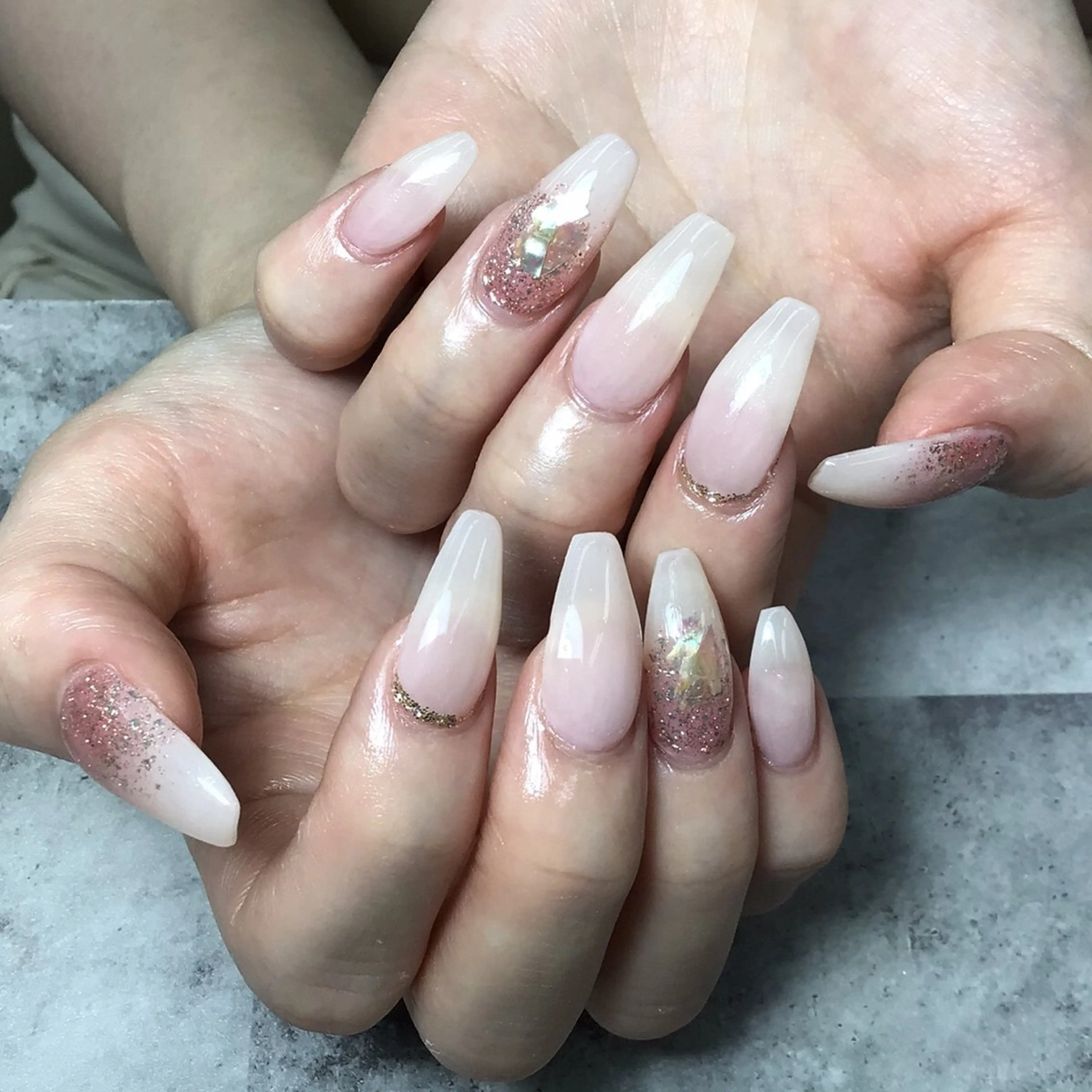 ネイル ニュアンスネイル 夏ネイル 西院eye fallonのマツエク・マツパデザイン