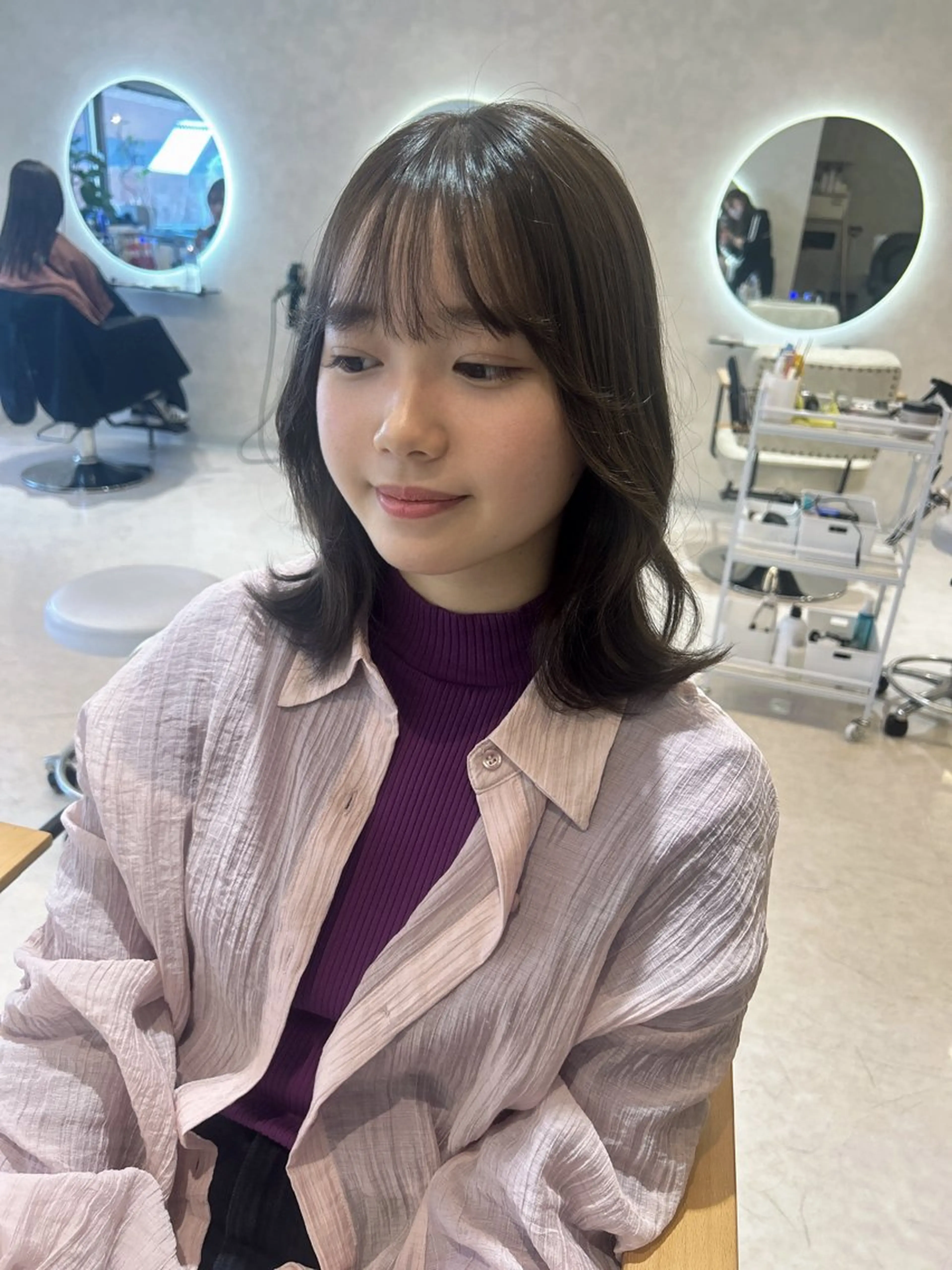 ミディアム enu所属・enu梅田 韓国ヘア ゆりのヘアスタイル