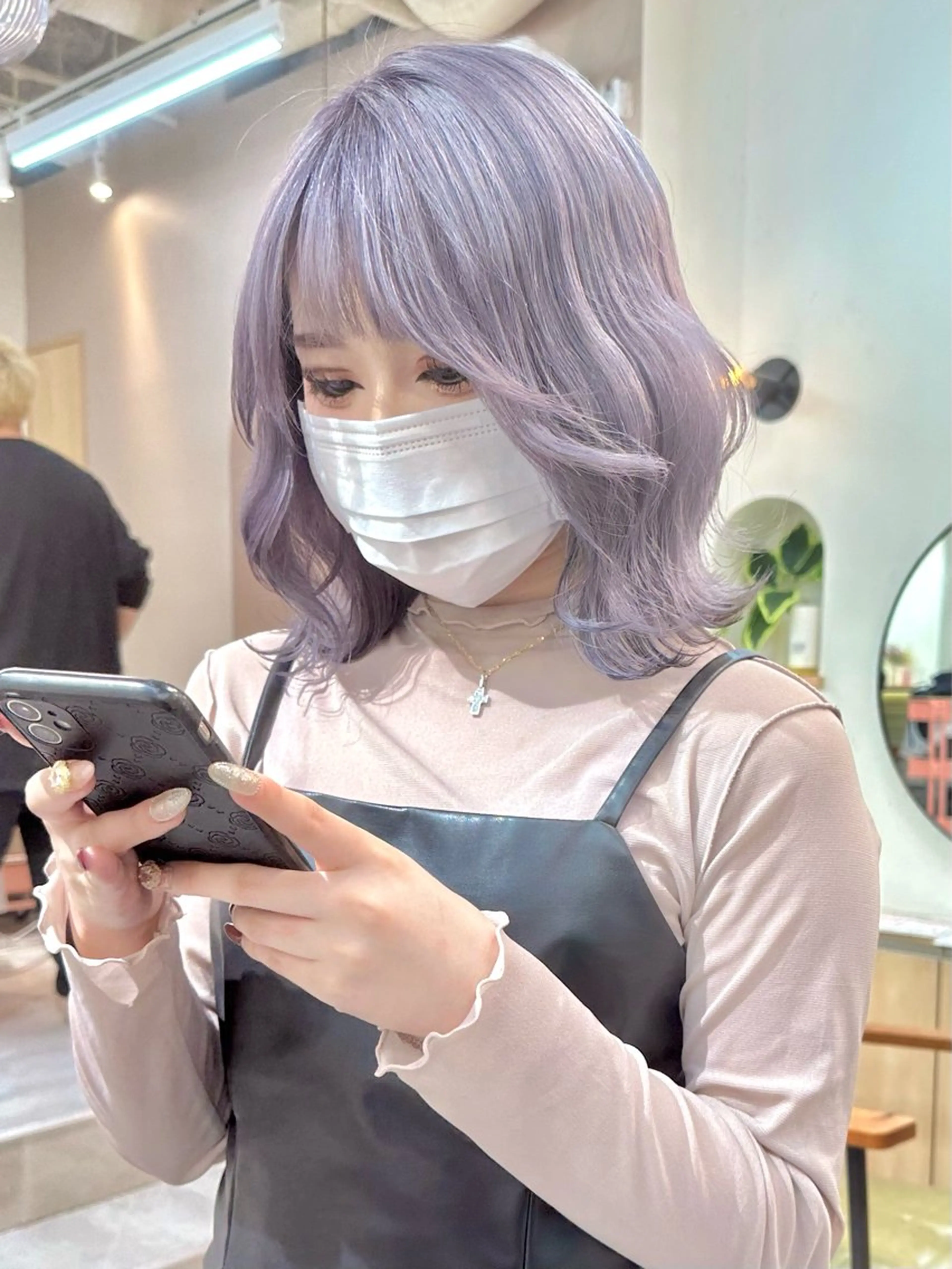 セミロング カラー ラベンダーカラー カット ヘアカラー トリートメント ヘアセット 💘カラー特化美容師 尾崎拓己のヘアスタイル