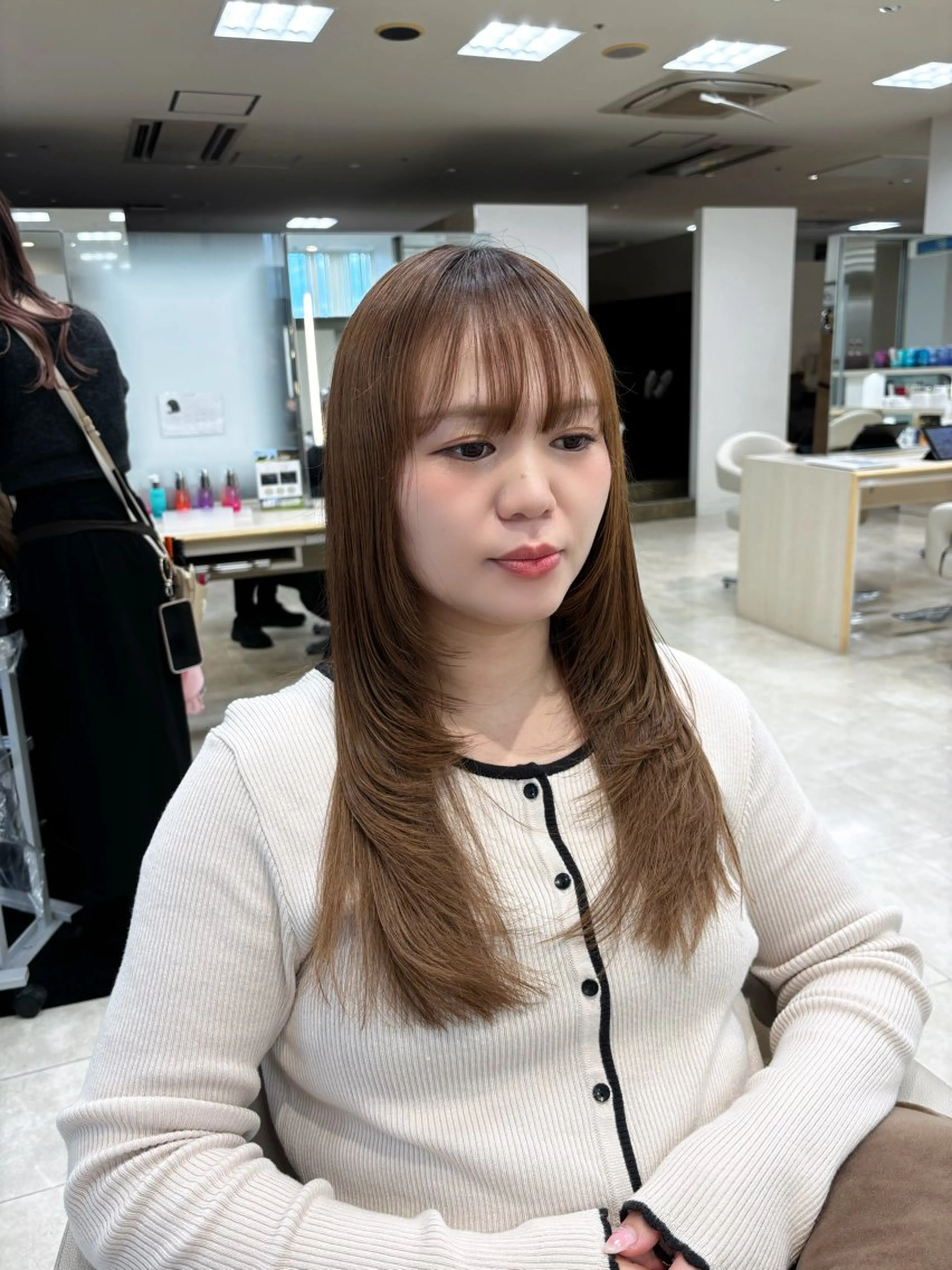 ロング カット 推し活/韓国/ブリー チカラーminamiのヘアスタイル