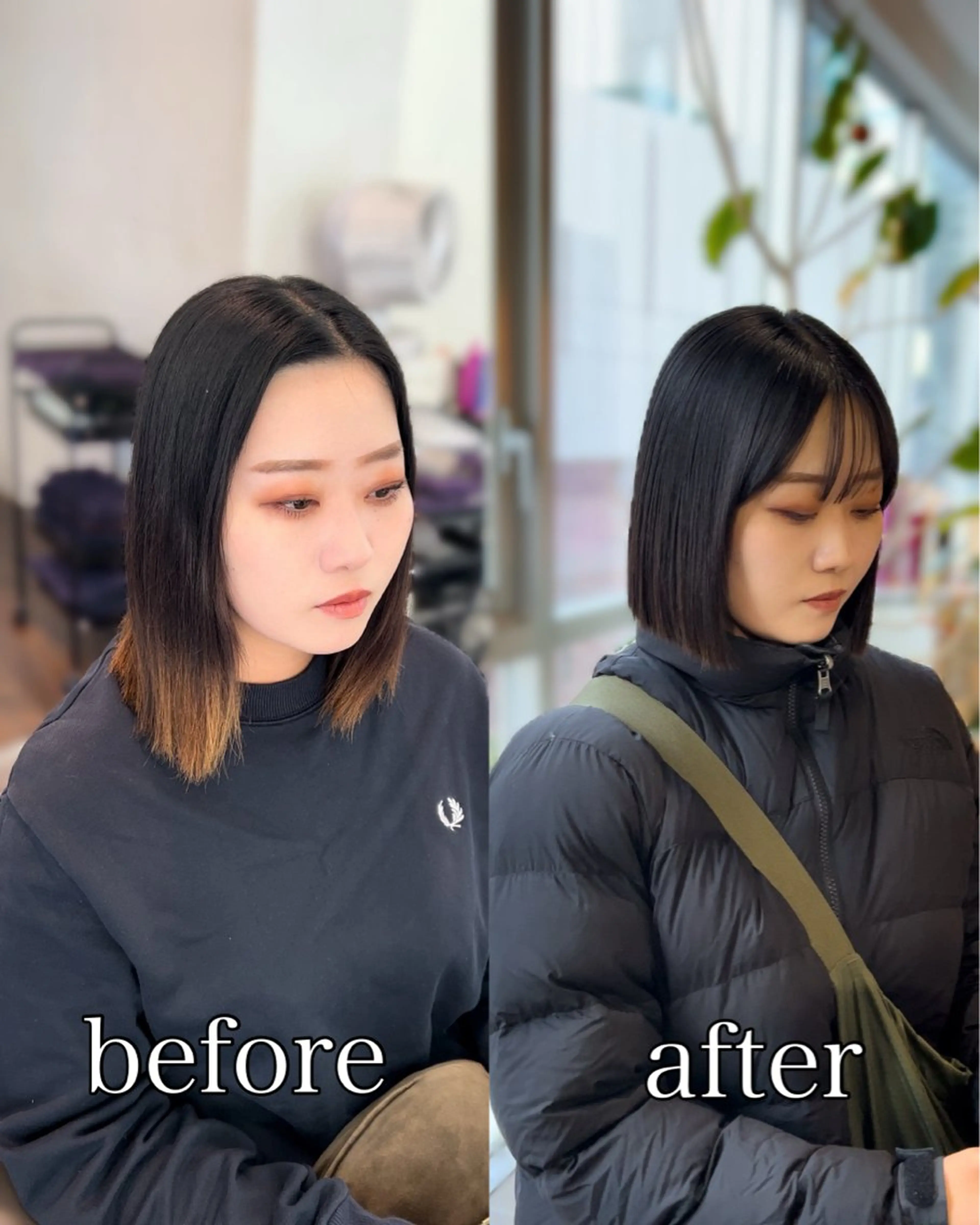 ミディアム ボブ 酸性ストレート ボブ特化美容師 中　綾斗のヘアスタイル