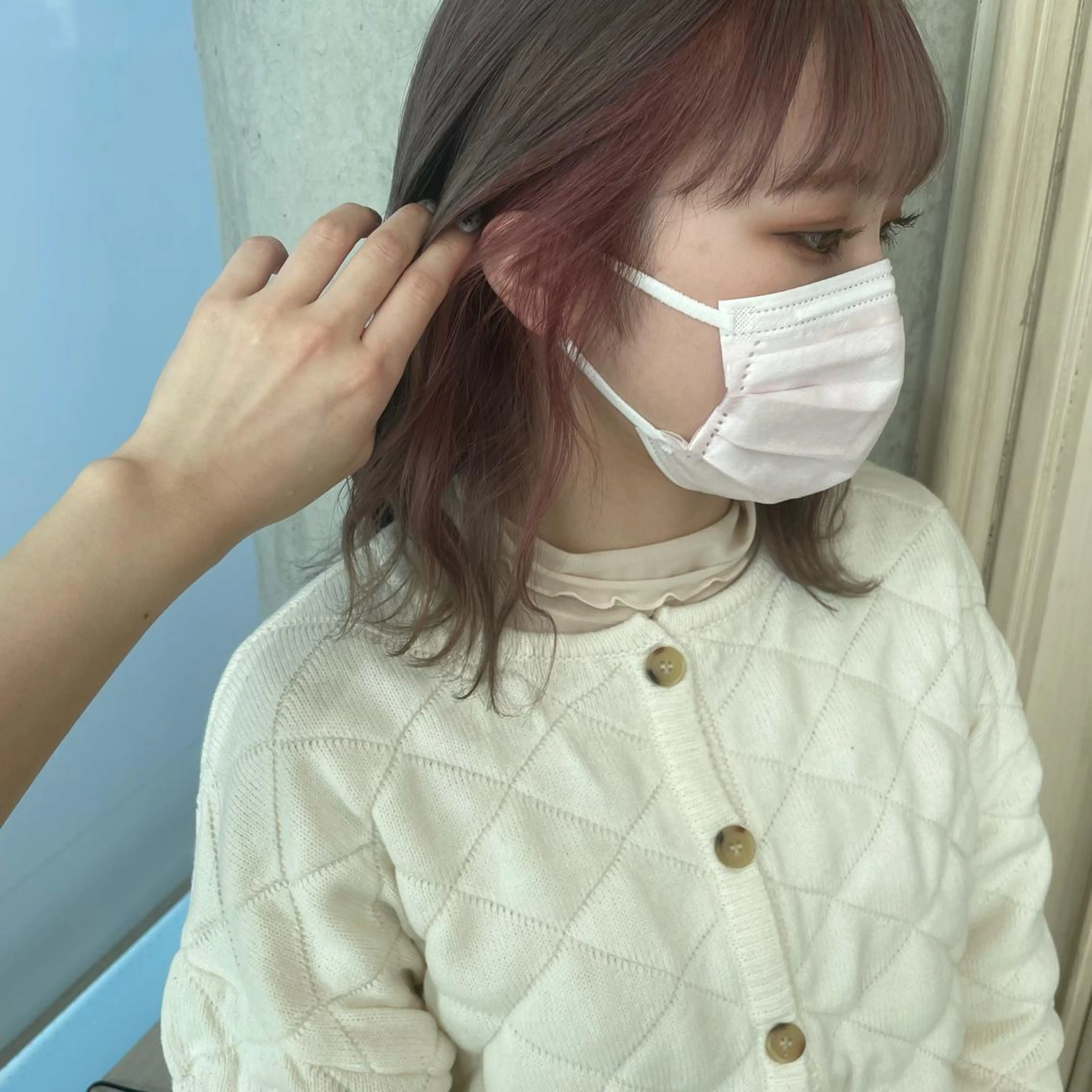 カラー グレージュ ピンクカラー ヘアセット 🍪ﾖｼｲﾊﾙﾈ🍪 ﾗﾍﾞﾝﾀﾞｰｶﾗｰのヘアスタイル