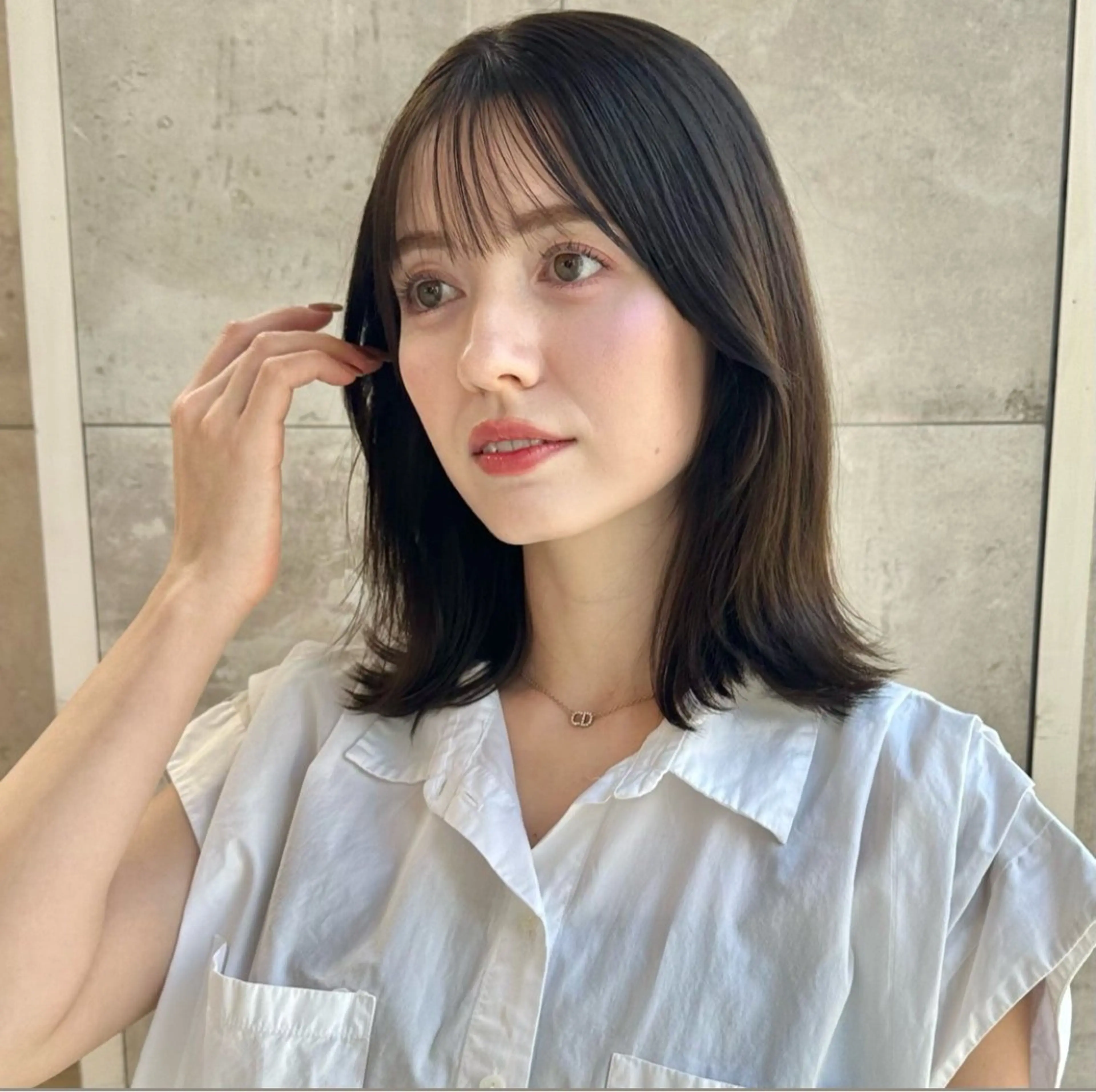 セミロング 無料カットモデル /レイヤー特化/荒砂のヘアスタイル