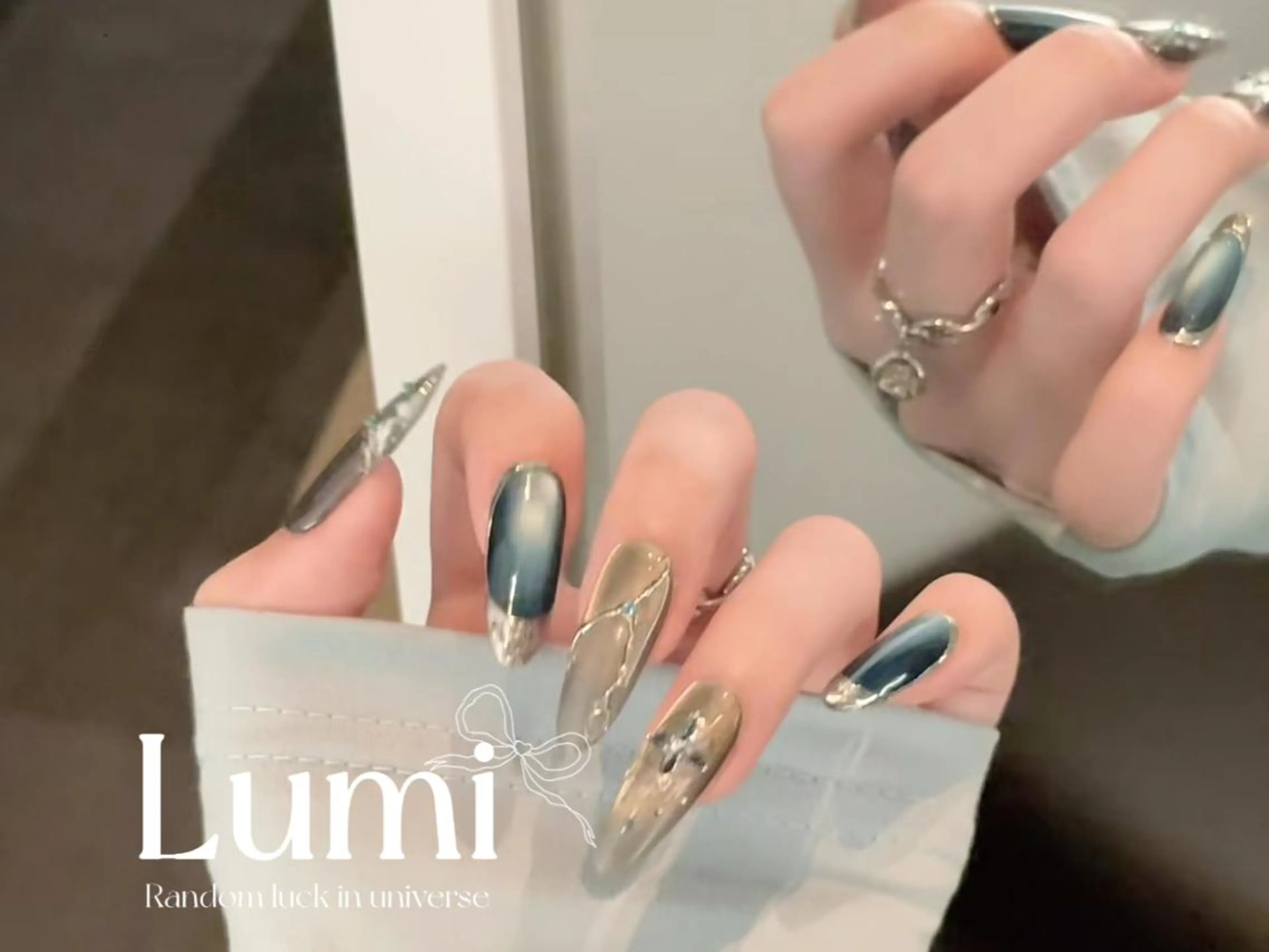 ネイル ツイードネイル 冬ネイル クリスマス 神崎 理沙のネイルデザイン