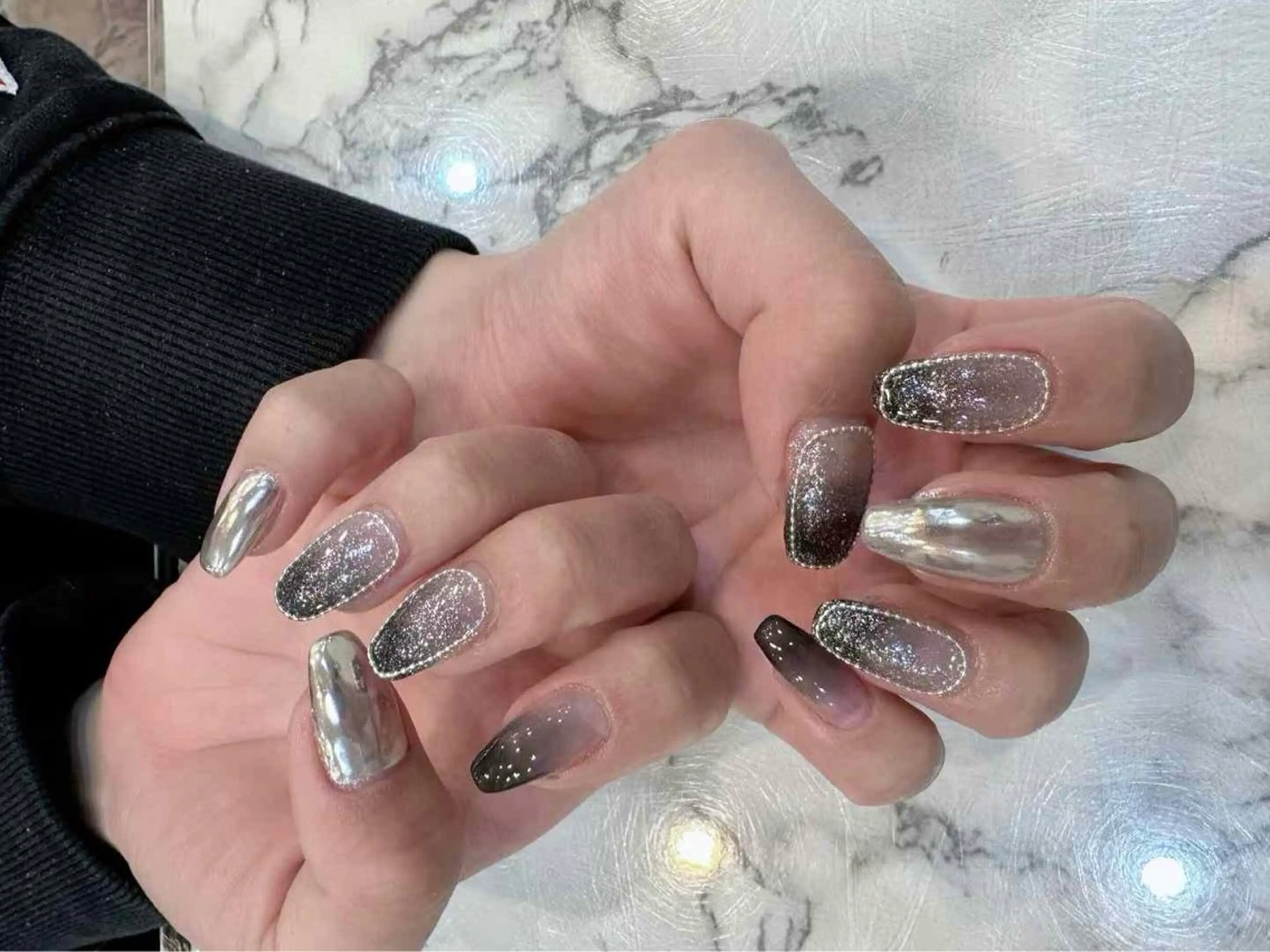 ネイル アートネイル フットネイル ジェルネイル ハート マグネットネイル Babarla Nailのネイルデザイン