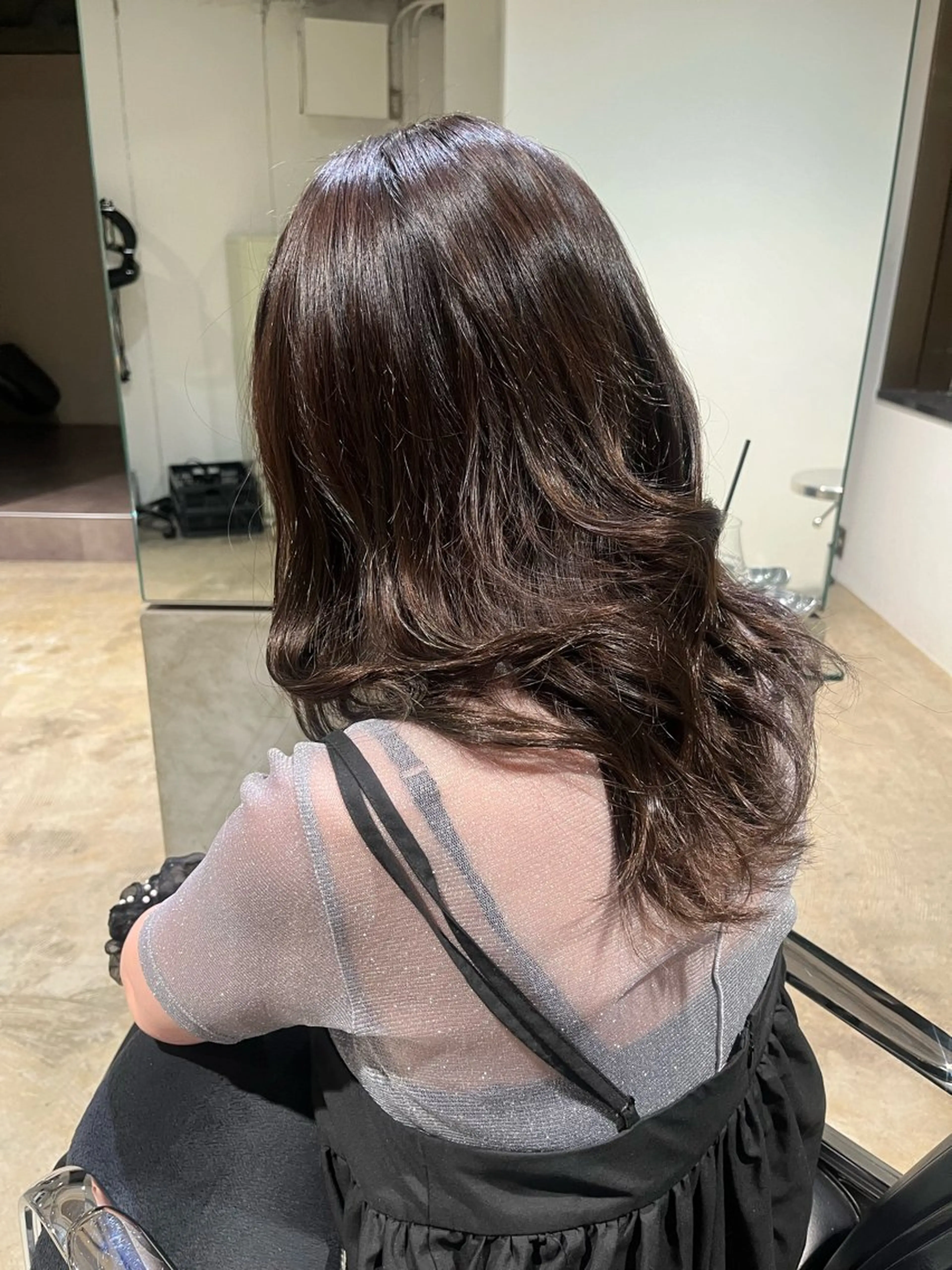 ミディアム カラー 長野 美沙のヘアスタイル