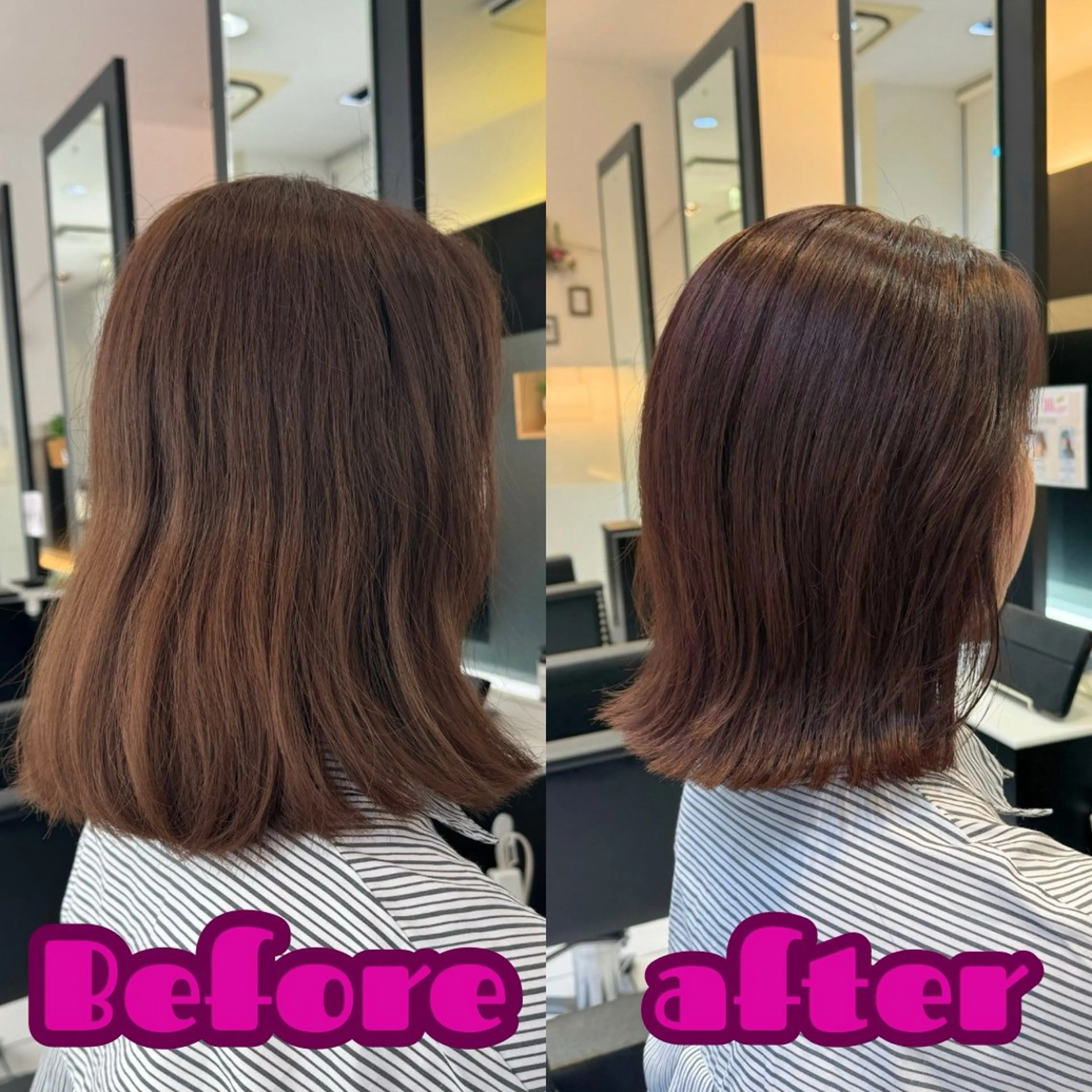 ショート カット ヘアカラー トリートメント YASU🍎ボブ/ 赤系カラー/髪質改善のヘアスタイル