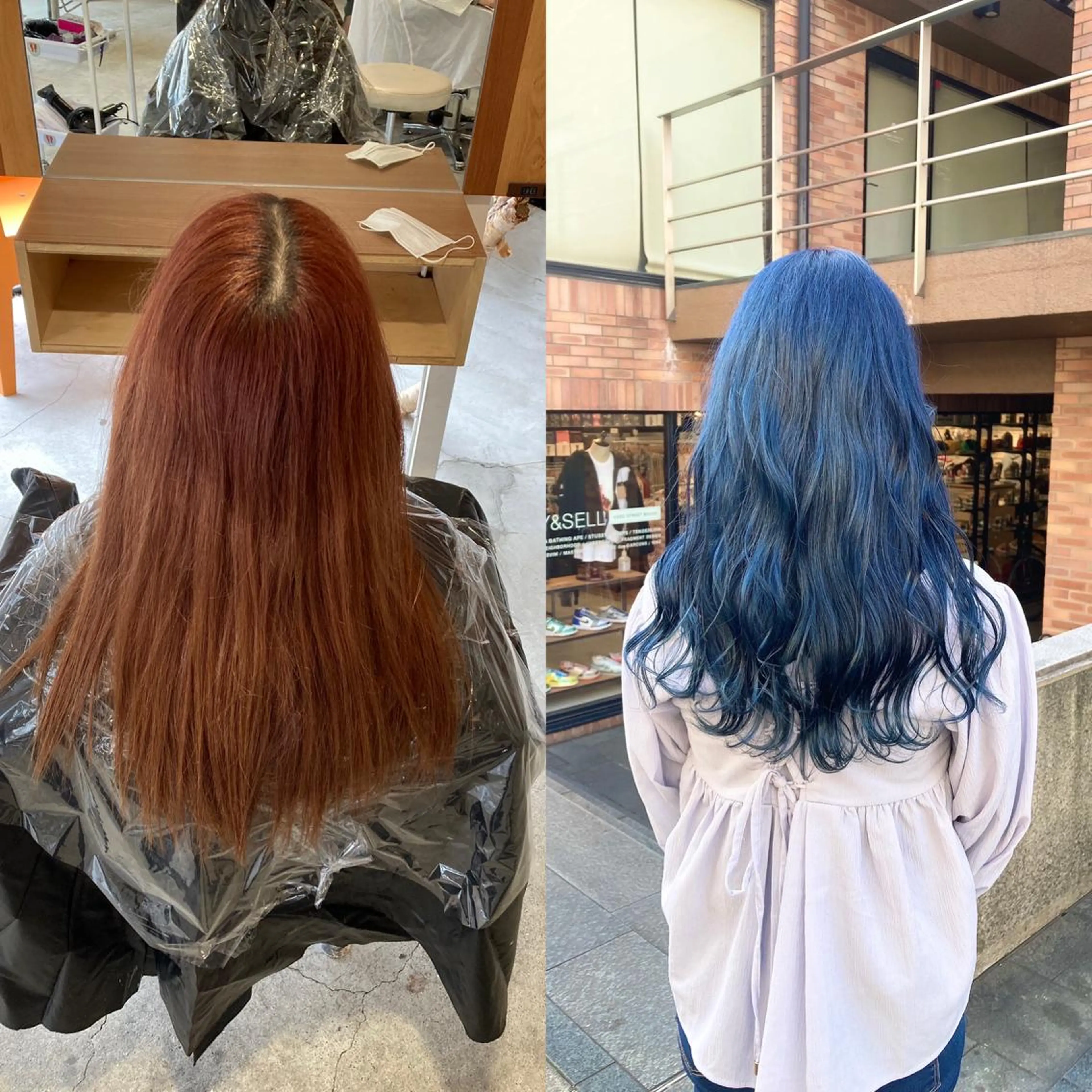 カラー ブリーチ ネイビーカラー 💗モテ髪 ハイトーンあや💗のヘアスタイル