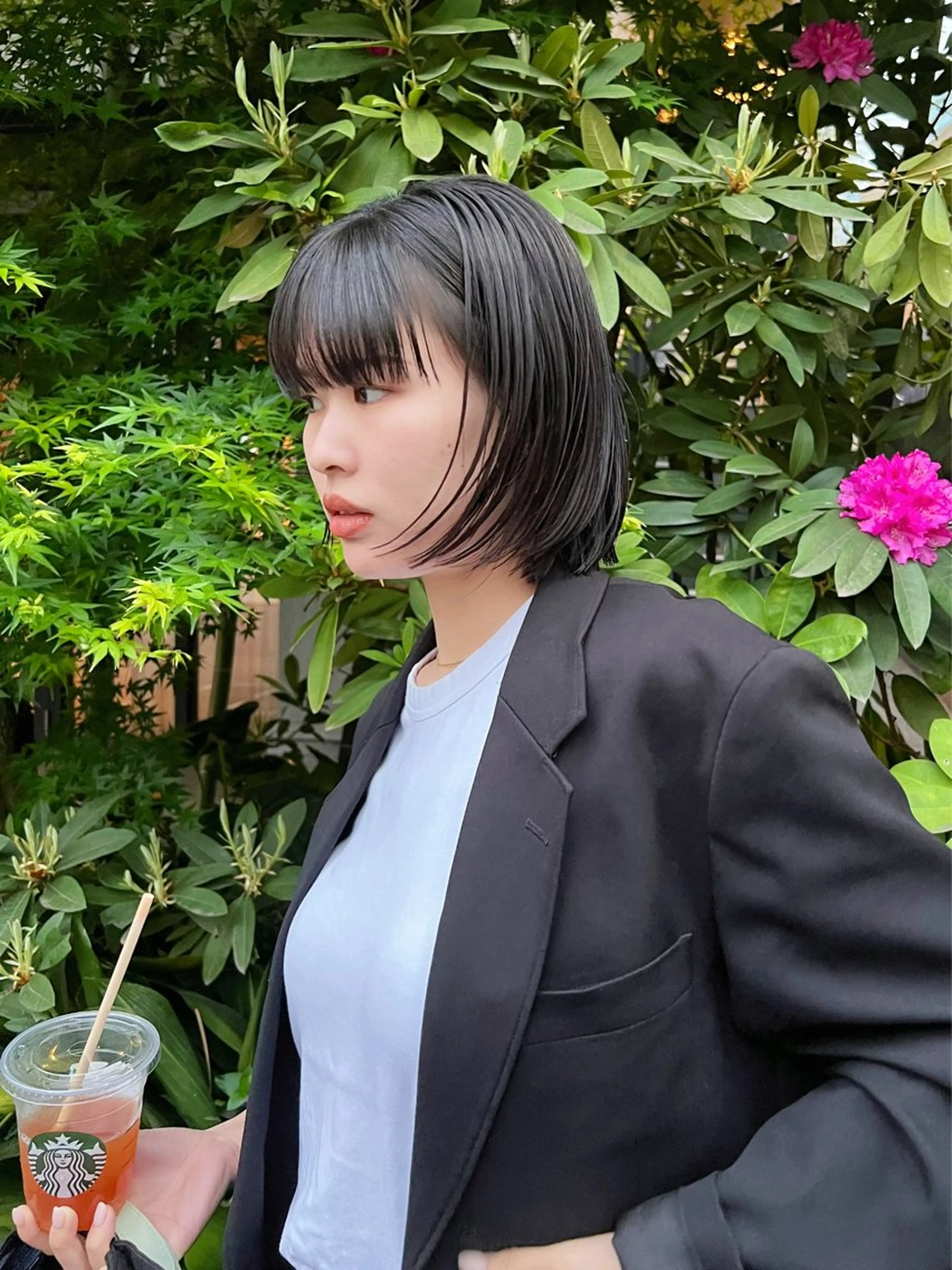 ショート 切りっぱなしボブ ボブ カット 🌱ぱつっと/ボブ 🌱のヘアスタイル
