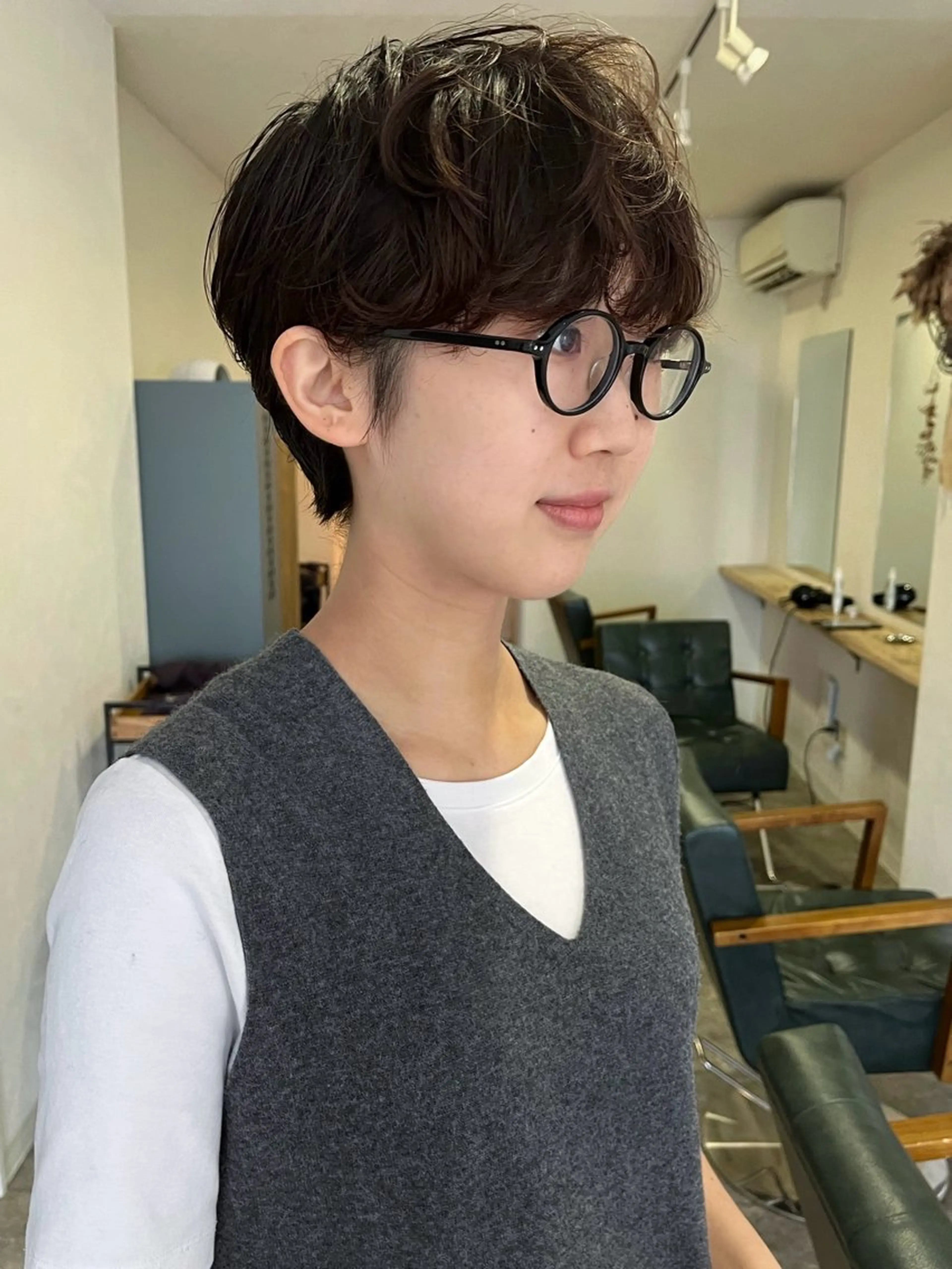 ショート パーマ ショートヘア ニュアンスパーマ カット パーマ トリートメント 金井京介/パーマ /レイヤー/ボブのヘアスタイル