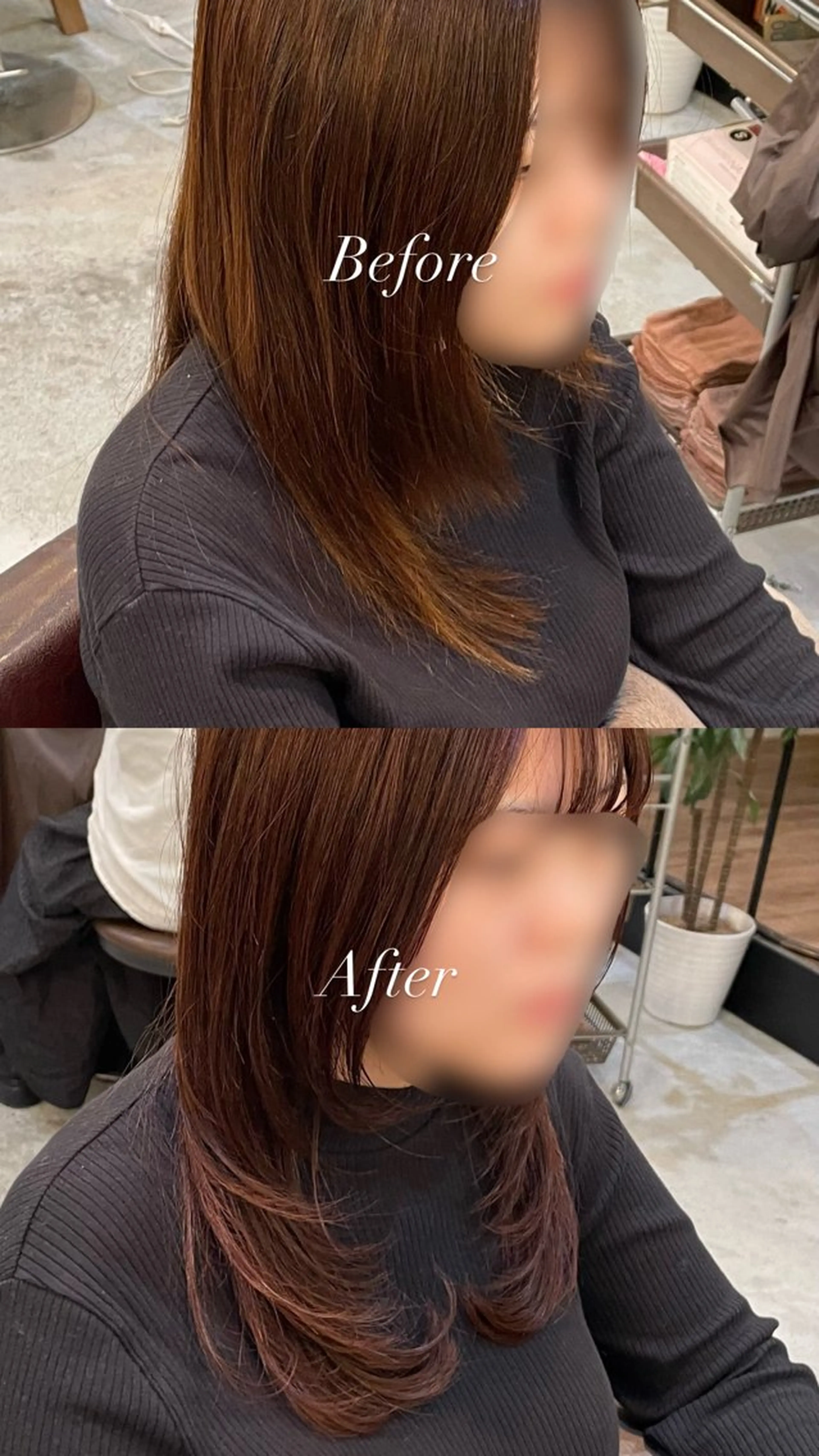 セミロング カラー レイヤーカット カット ヘアカラー Little×Ray所属・Ayu🩶 カットモデル募集中のヘアスタイル