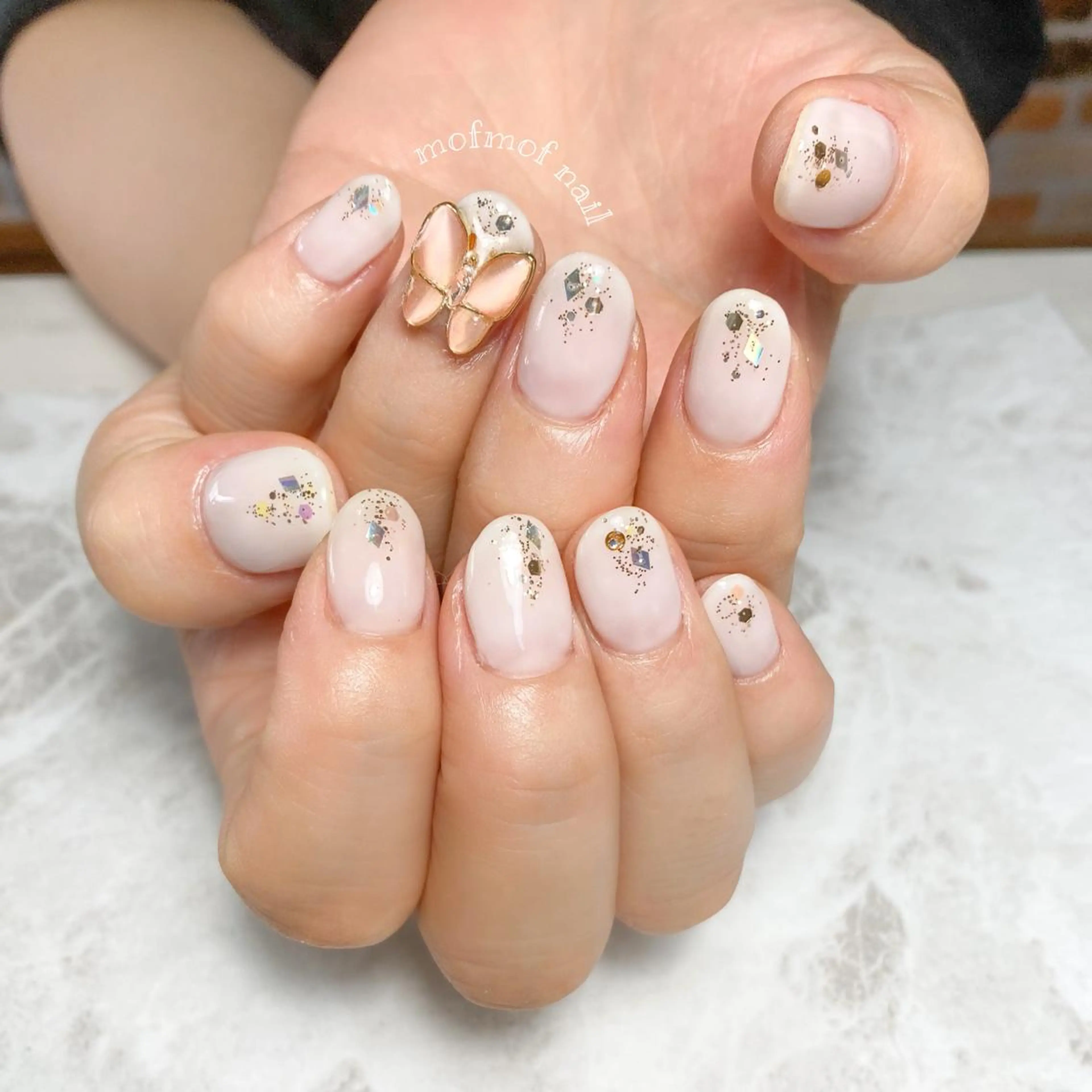ネイル 韓国ネイル ラメ(グリッター) ハンドネイル mofmofnail 🌿shimizuのネイルデザイン