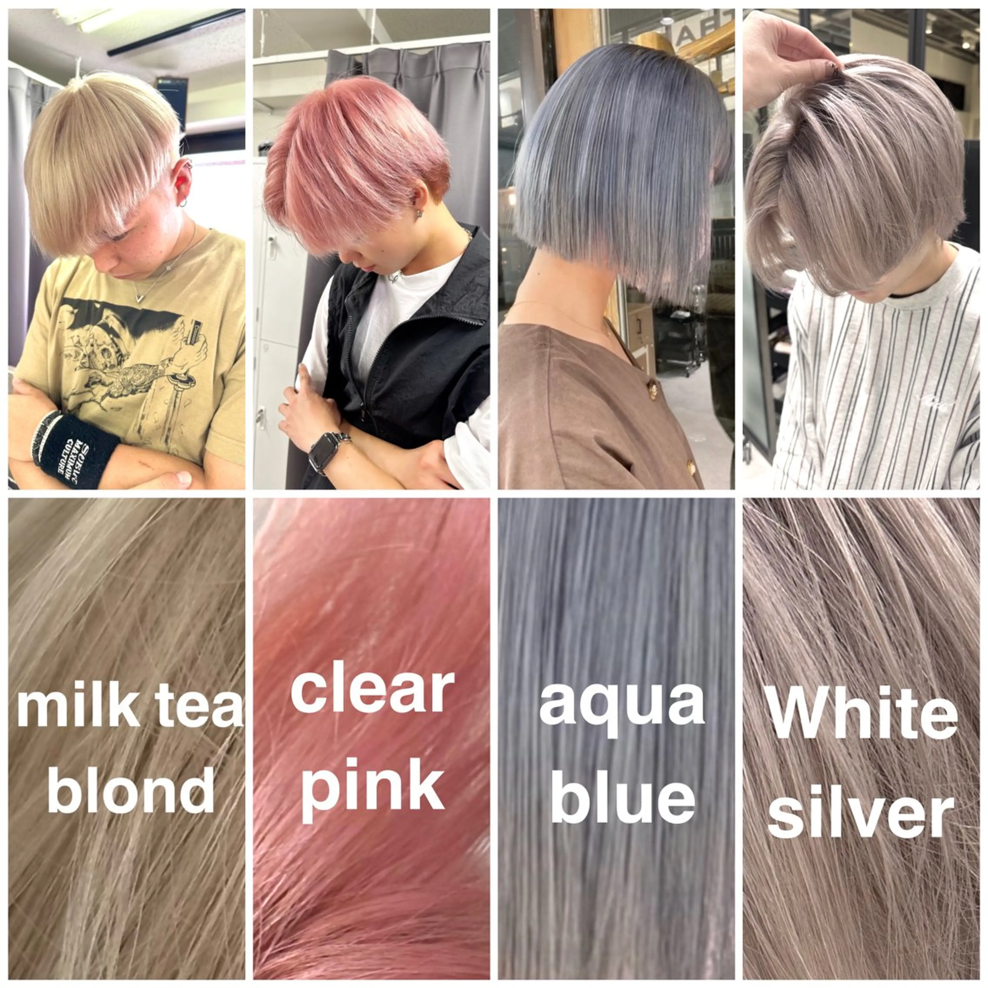 セミロング カラー ブリーチ ハイトーンカラー カット ヘアカラー 似合わせ小顔ショート /akane🐰♥️のヘアスタイル