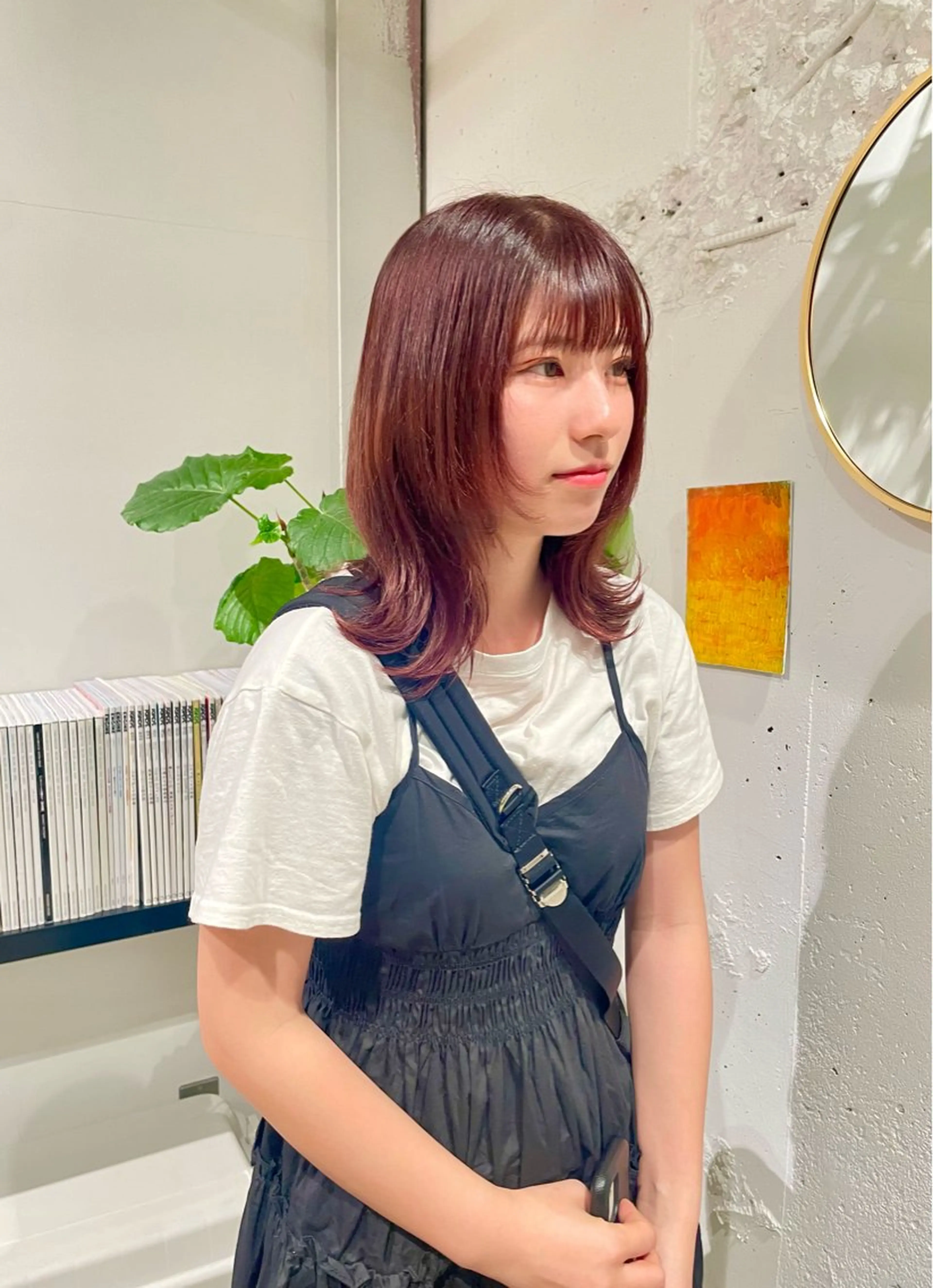 ミディアム ピンクブラウン レイヤーカット ウルフカット ウルフレイヤー yearn所属・naho✂︎bob/ layerのヘアスタイル