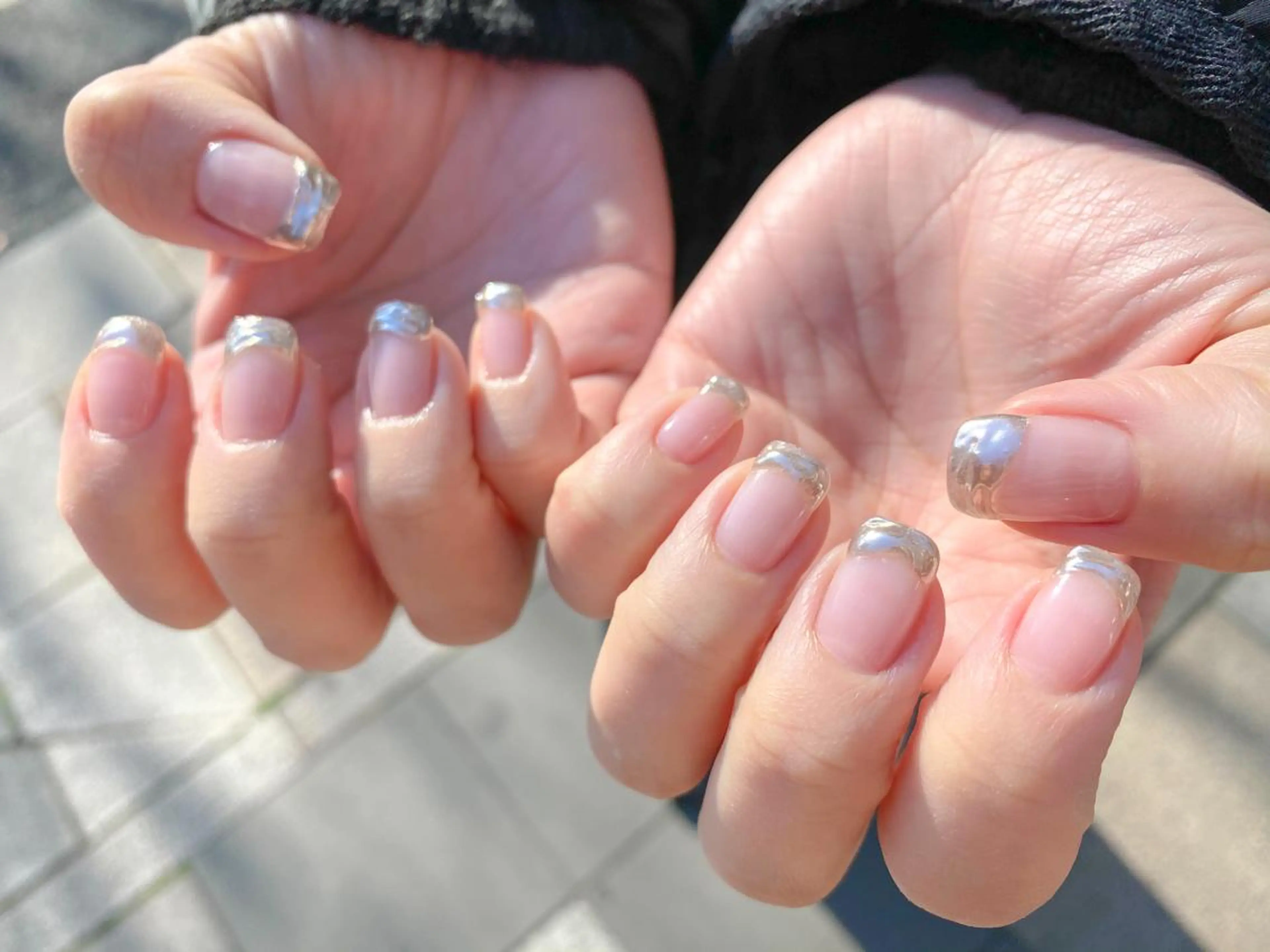 ネイル フレンチネイル ミラーネイル ハンドネイル 表参道colore所属・表参道colore店 REICAのネイルデザイン