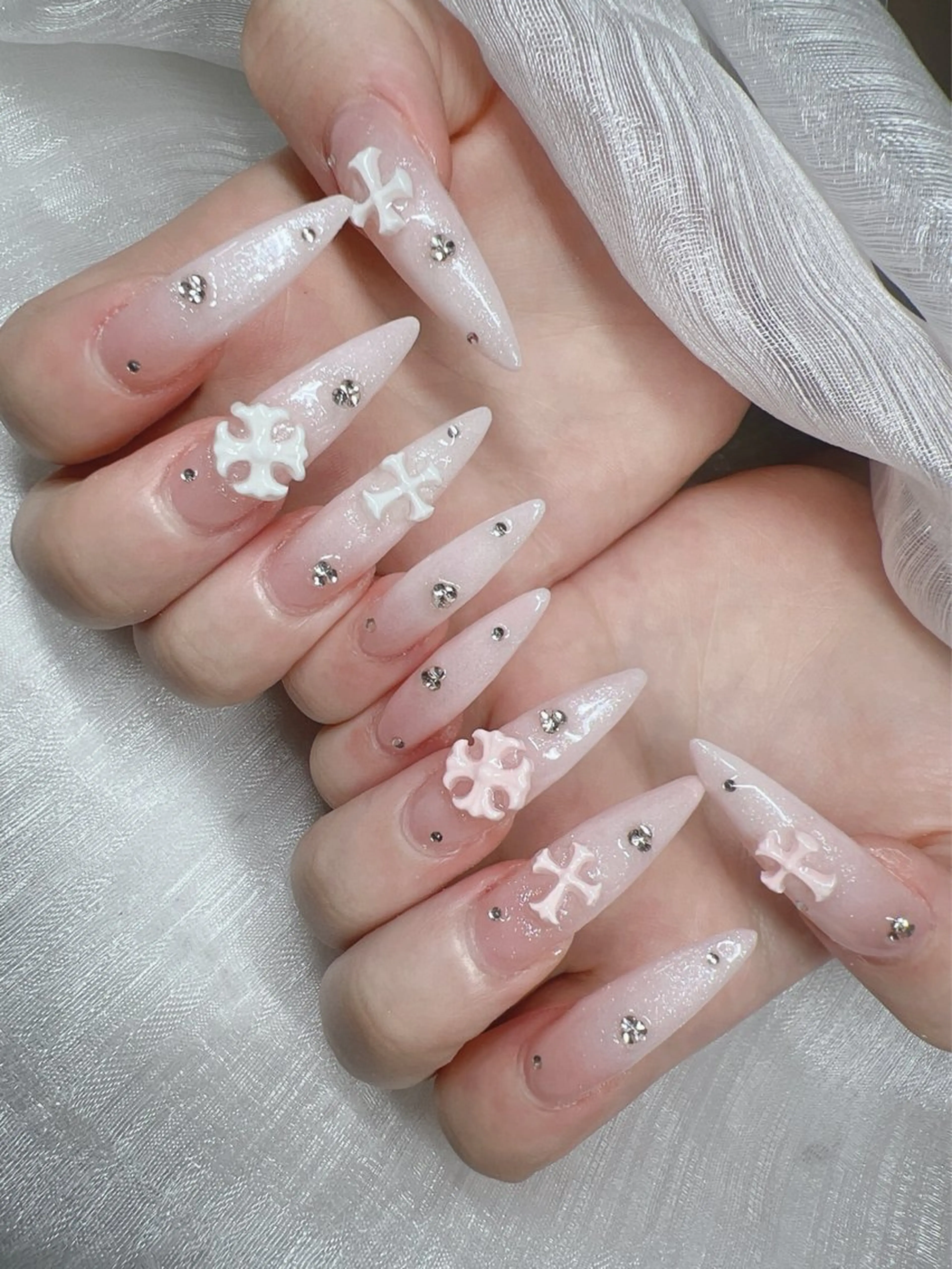 ネイル 長さ出し グラデーション キラキラネイル マグネットネイル ニュアンスネイル ハンドネイル Lee Nails チップ長さだし専門店のネイルデザイン