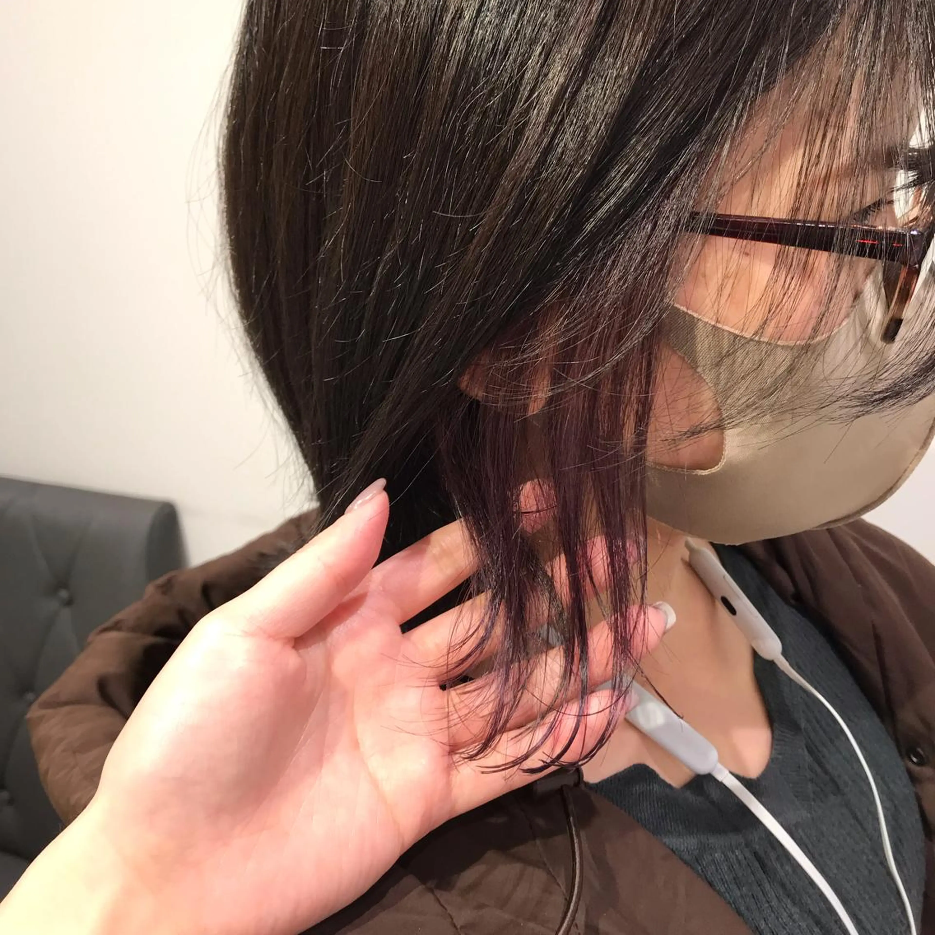 ミディアム カラー カシス 透明感カラー イルミナカラー ラベンダーカラー ヘアカラー トリートメント 暖色カラー🌹 中山由梨のヘアスタイル
